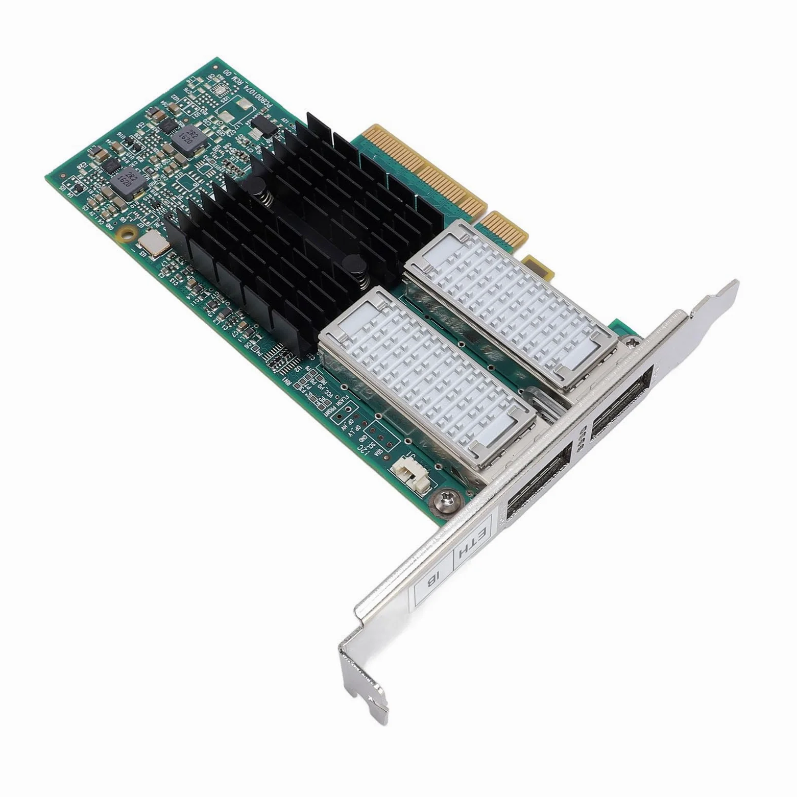 PUSOKEI Adaptateur Ethernet PCI Express Connexion Stable pour InfiniBand et Ethernet avec Deux Ports pour Ponts de Centre de Données, adapté aux Cloud Privés et au Calcul Haute Performance