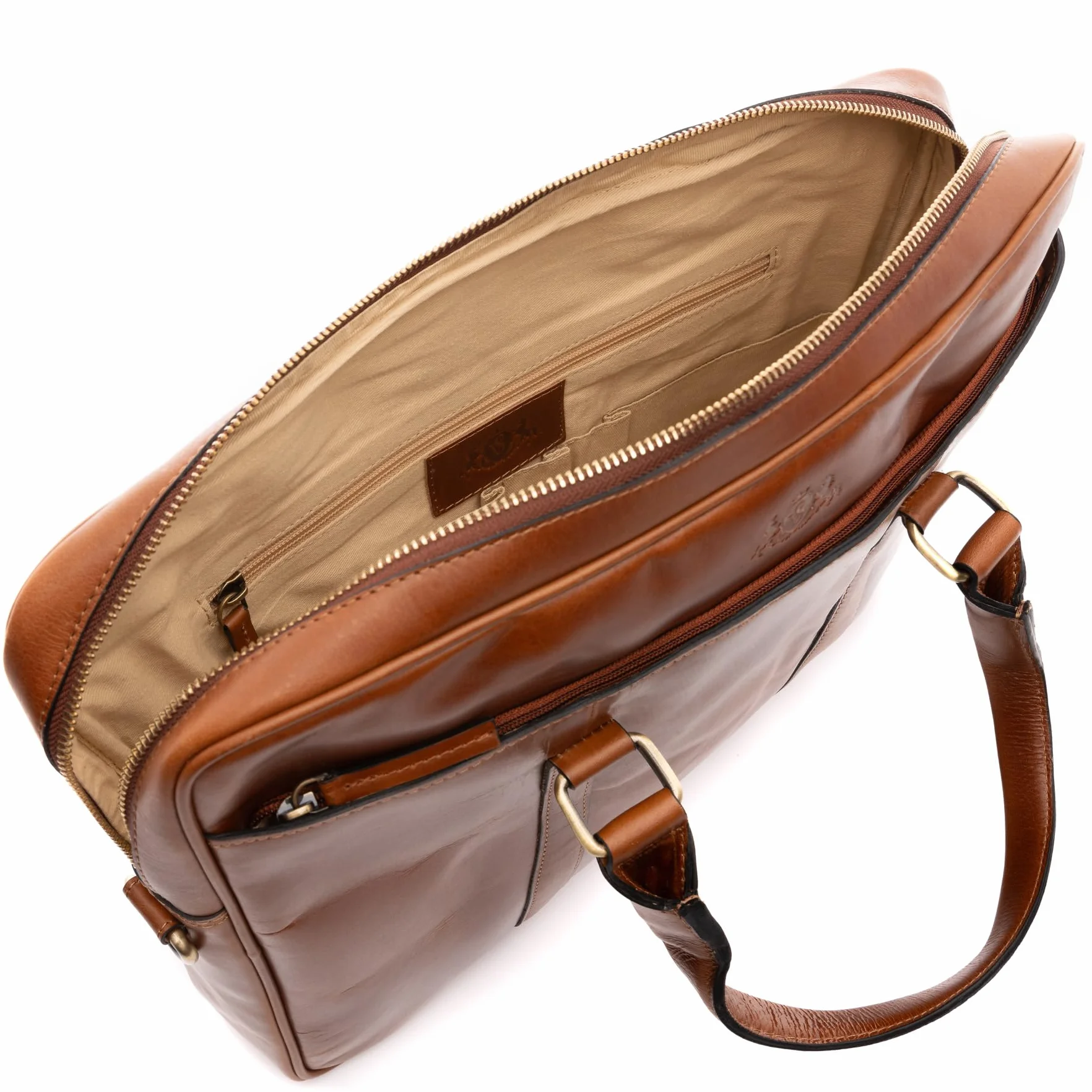 SID & VAIN Sac Ordinateur Portable Cuir véritable 15 Pouces Brady Mallette Professionnelle bandoulière Grand pour Hommes et Femmes Serviette de Travail élégant Marron
