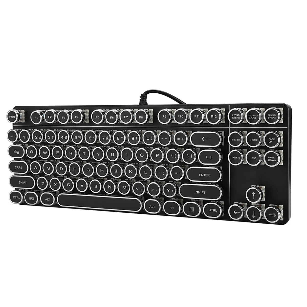 Wakects Punk Mechanical Keyboard 917, Vintage Round Cap
