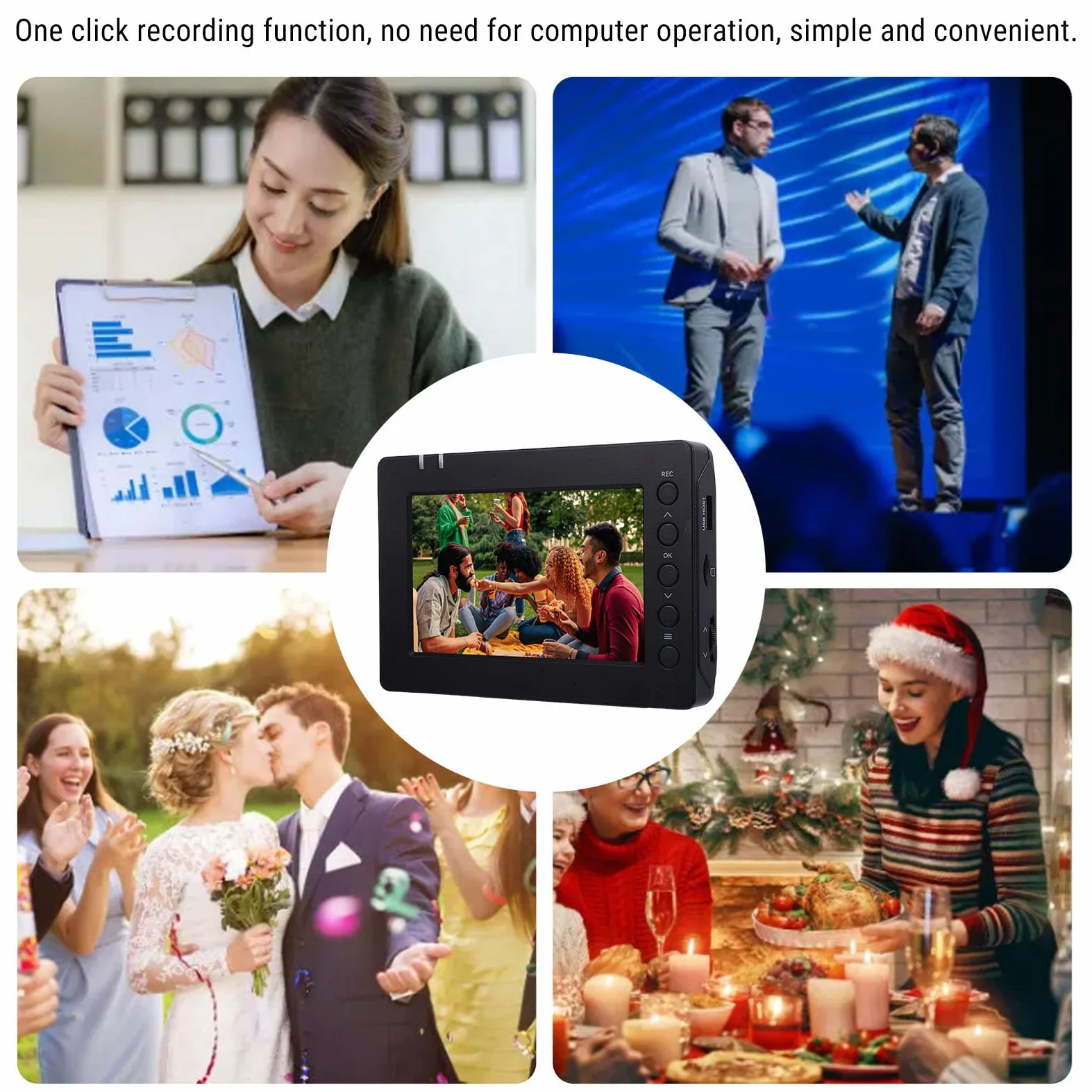 Boîte Vidéo, Convertisseur Vidéo vers Numérique de Carte Externe 4K, Convertisseur d'écran 5 Pouces avec Consoles et Caméras Compatibles, Prise en Charge de la Lecture et de