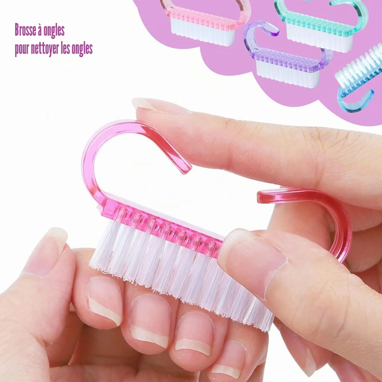 Brosse à Ongles 24 Pièces, Brosse de Nettoyage pour Récurer Les Ongles, Outil Nail Art