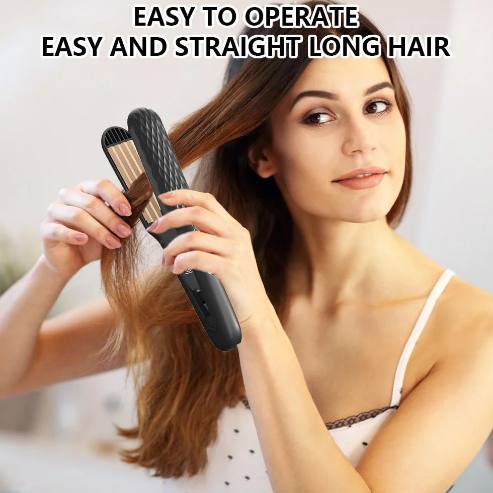 Fer à Gaufrer Cheveux, Gauffreur 4 Température Réglable Chauffage Rapide