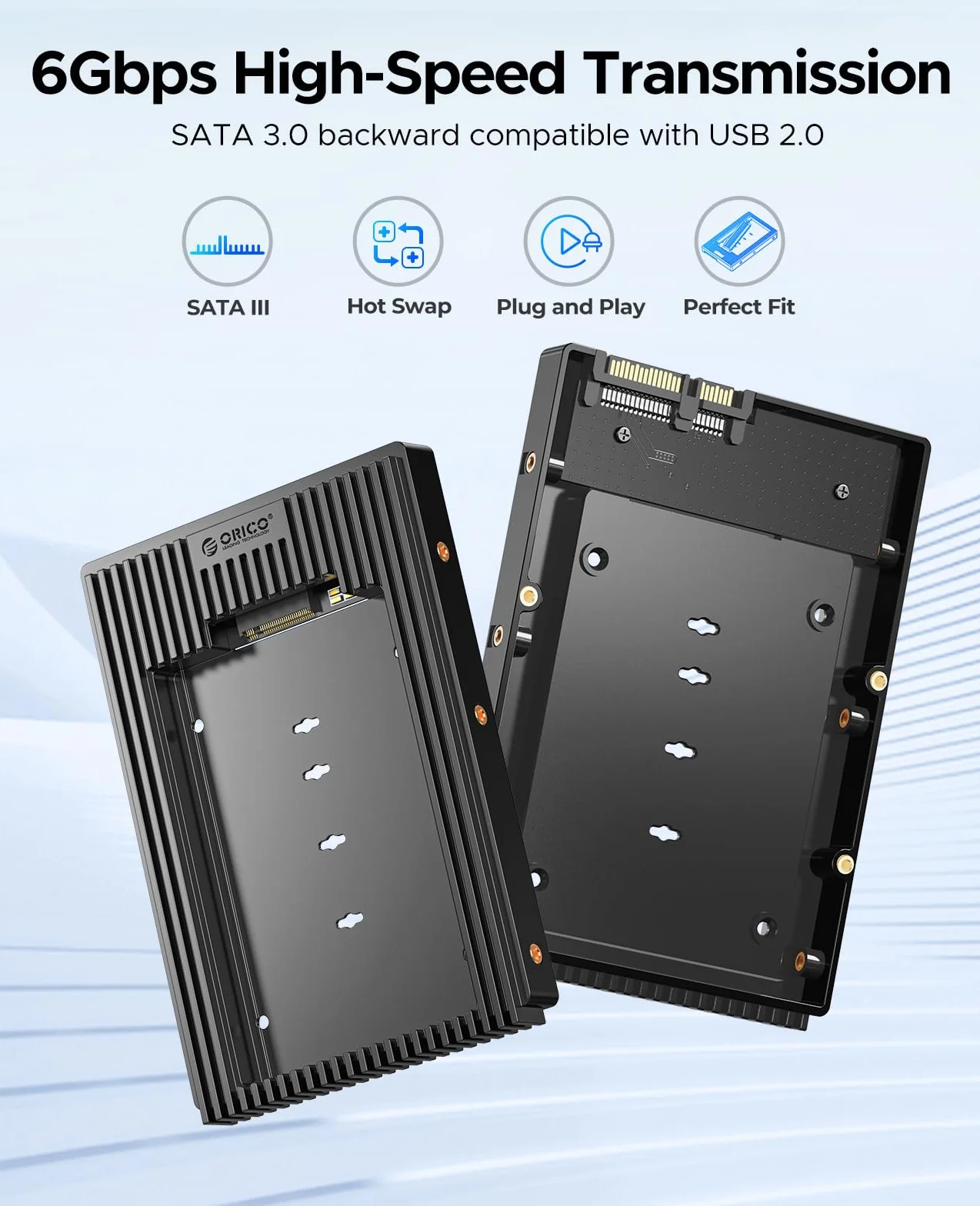 ORICO Adaptateur de Disque Dur M.2 NGFF vers 3,5 Pouces SATA, Cadre de Montage pour M.2 SATA SSD B+M Key 2230/2242/2260/2280