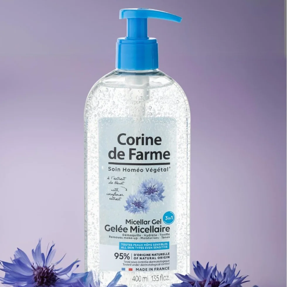 Corine de Farme Gelée Micellaire 3 en 1 Démaquillante Visage Yeux Lèvres 400 ml