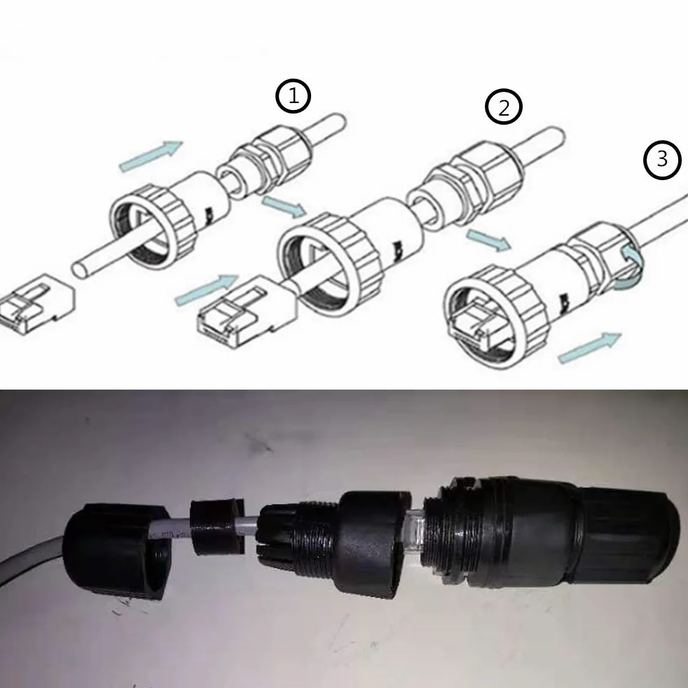 Lot de 5 connecteurs M25AP2 blindés RJ45 étanches Cat5/5e/6 8P8C IP67 Ethernet LAN connecteur double tête adaptateur femelle vers femelle