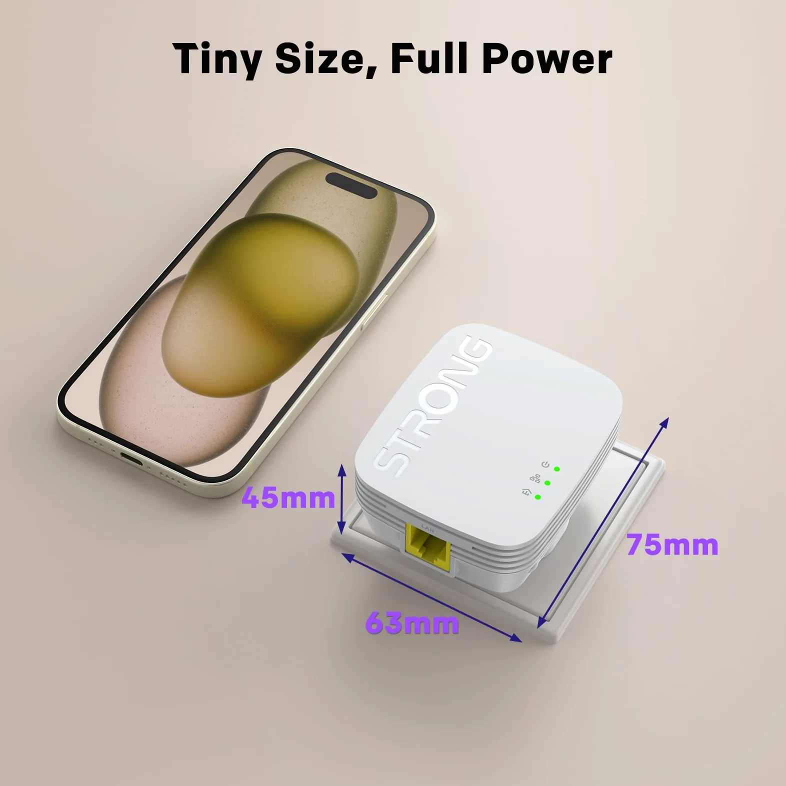 STRONG Kit de démarrage Adaptateur CPL AV1000 Mini POWERL1000TRIMINIUK, Lot de 3, portée jusqu'à 300 m, Aucune Configuration requise, Prise Britannique, Blanc