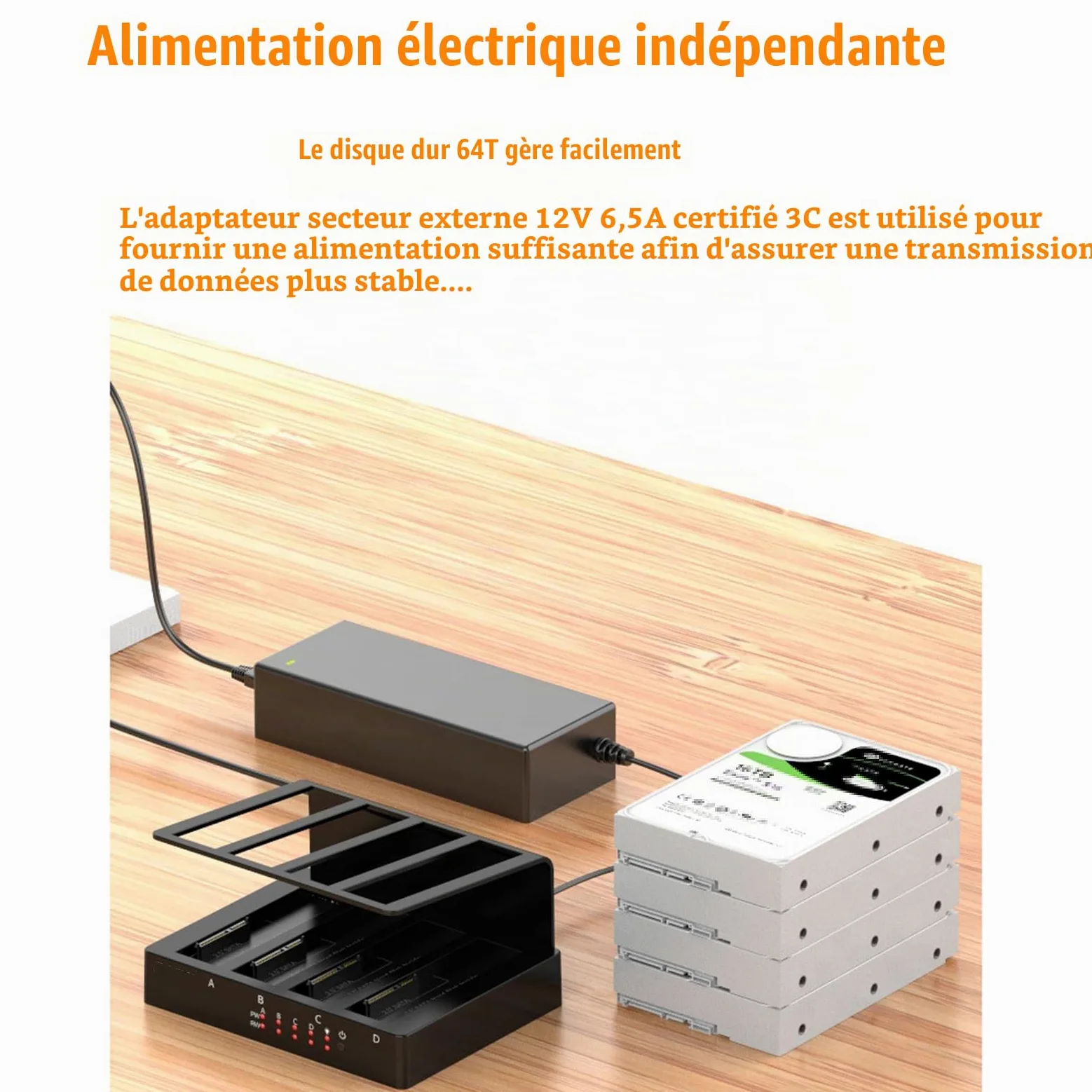 Boîtier de disque dur 4 baies Sata vers USB 3.0 externe multi-baies 2.5 et 3.5 pouces HDD SDD Station d'accueil boîtier de disque dur Multiplication