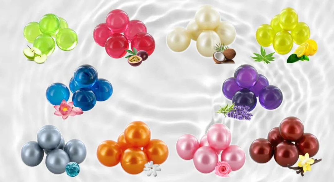 Perles de Bain Rondes 50 Pièces Parfums et Couleurs Mélangées