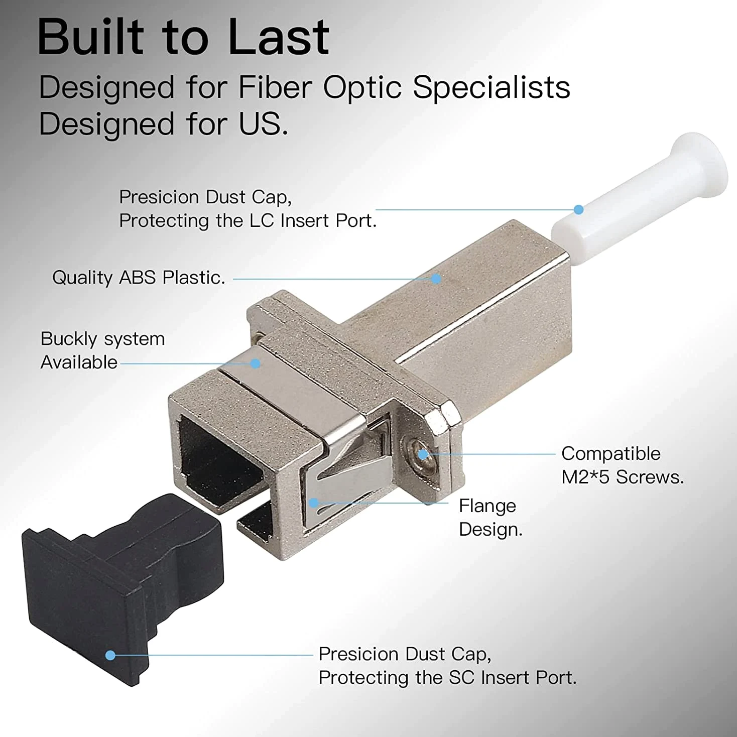 Lot de 7 adaptateurs à fibre optique – LC femelle vers SC femelle Simplex multimode/monomode hybride, coupleur/bride