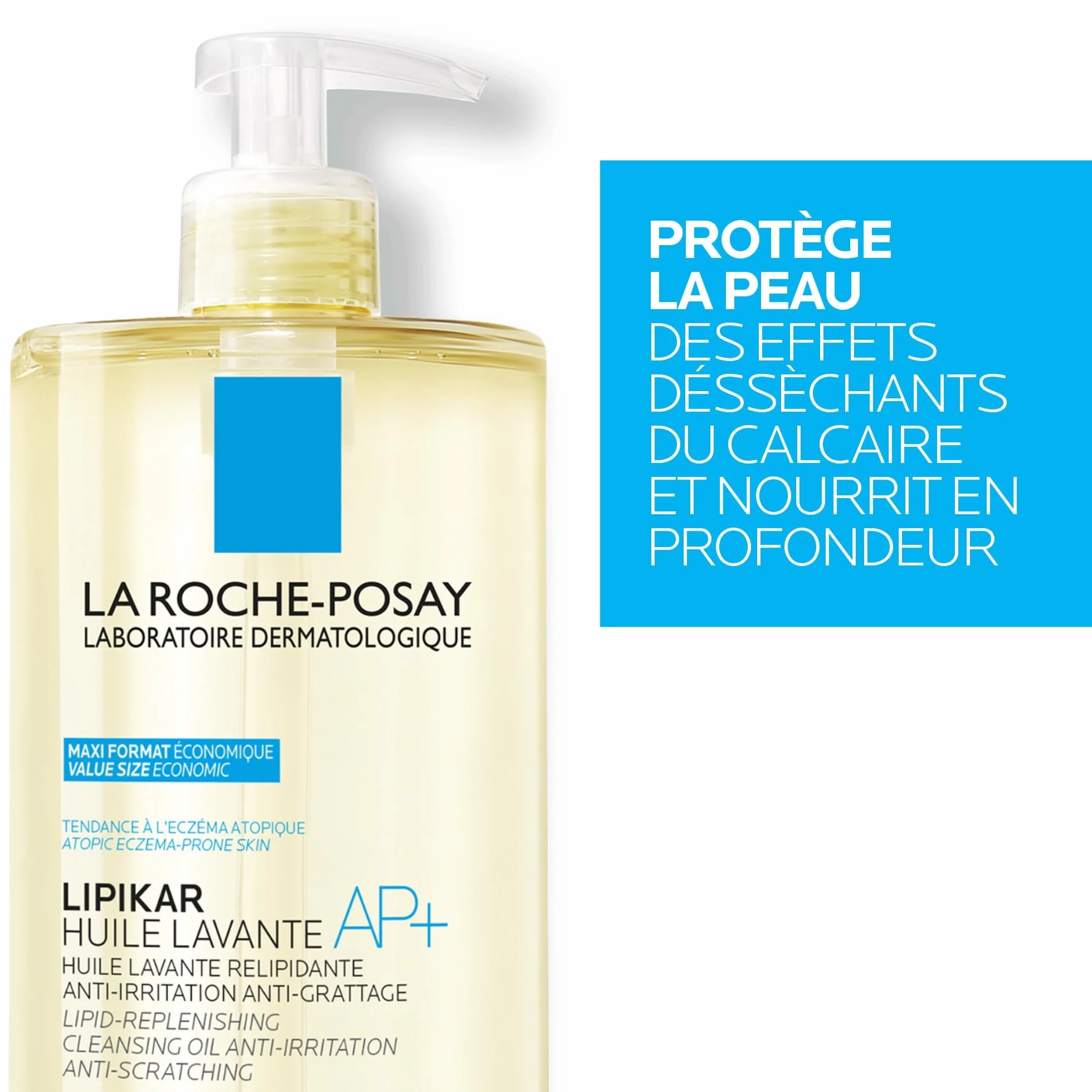 La Roche-Posay Lipikar Huile Lavante AP+ & Baume AP+M 400 ml x 2 Pour Peaux Sèches Très Sèches Atopiques