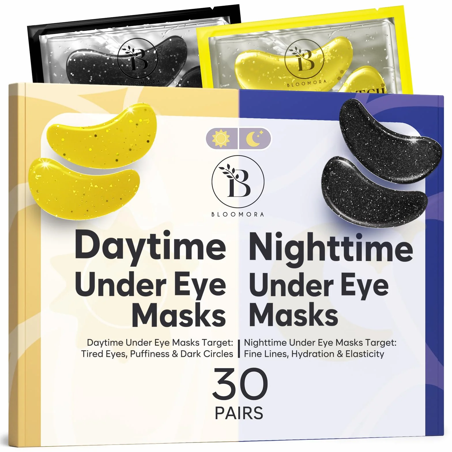 Patch Yeux Anti Cernes Caféine Collagène Acide Hyaluronique 30 Paires Hydratation Poches