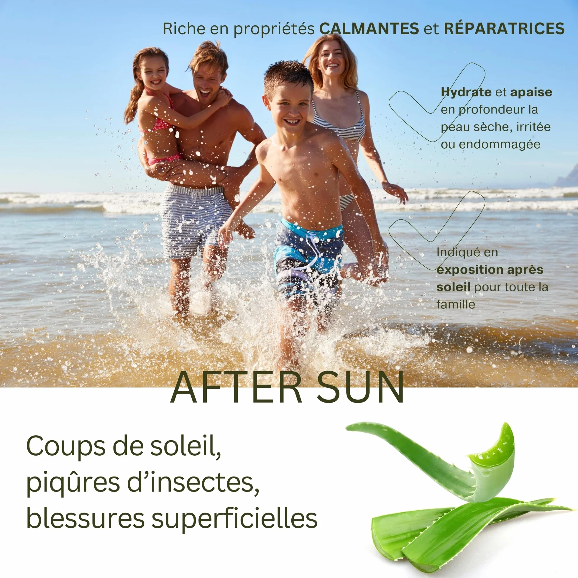 KEFUS Aloe Vera Gel Pur Naturel 500 ml Absorption Immédiate Non Grasse Nourrit Hydrate Rafraîchit Soigne Peau Après-Soleil
