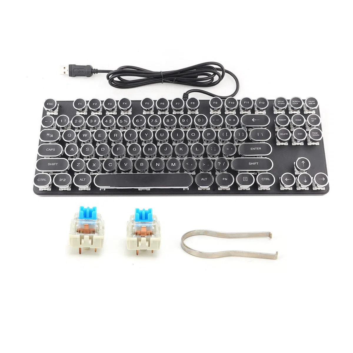 Wakects Punk Mechanical Keyboard 917, Vintage Round Cap