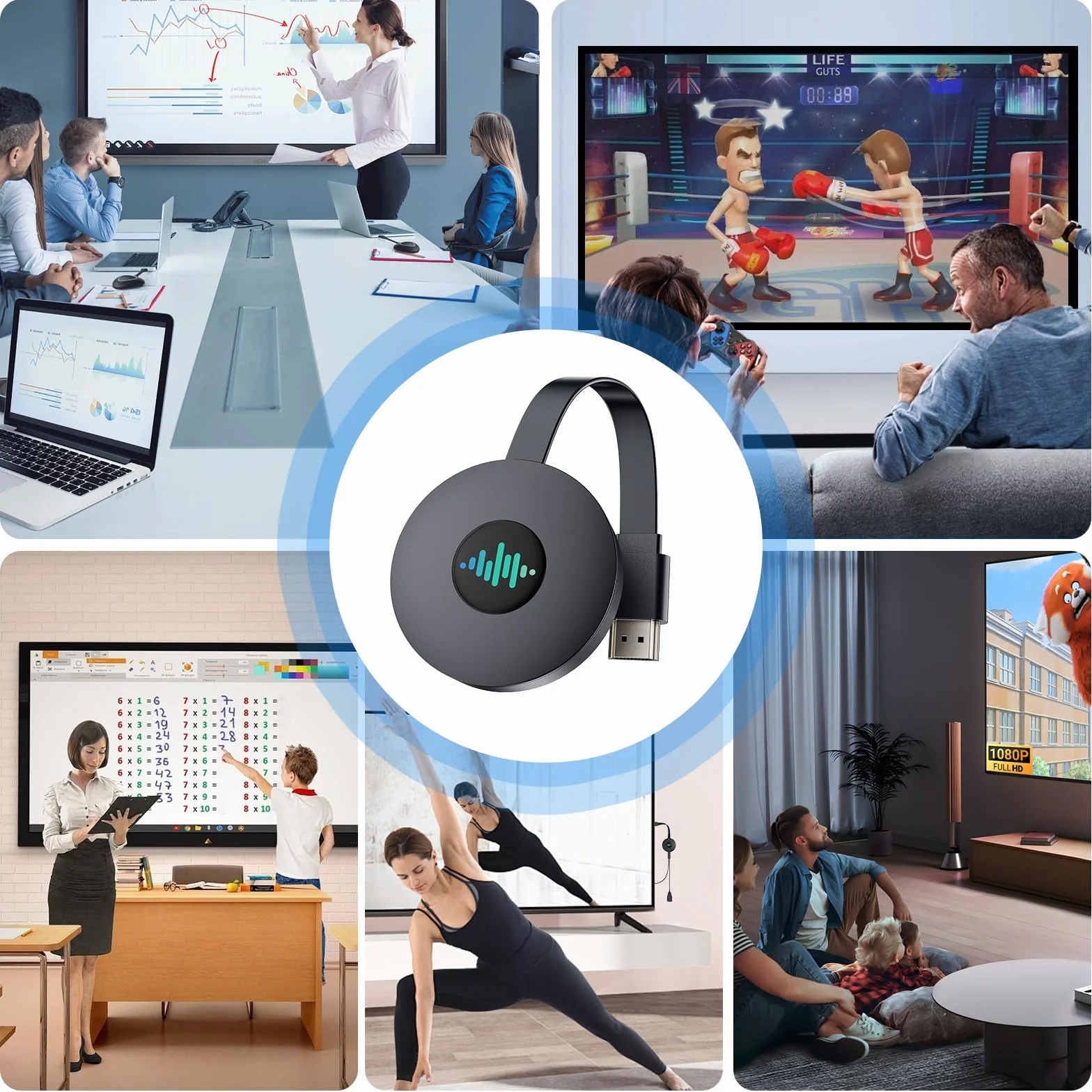 Miracast Dongle 4K 5G sans Fil HDMI pour iPhone iPad Android