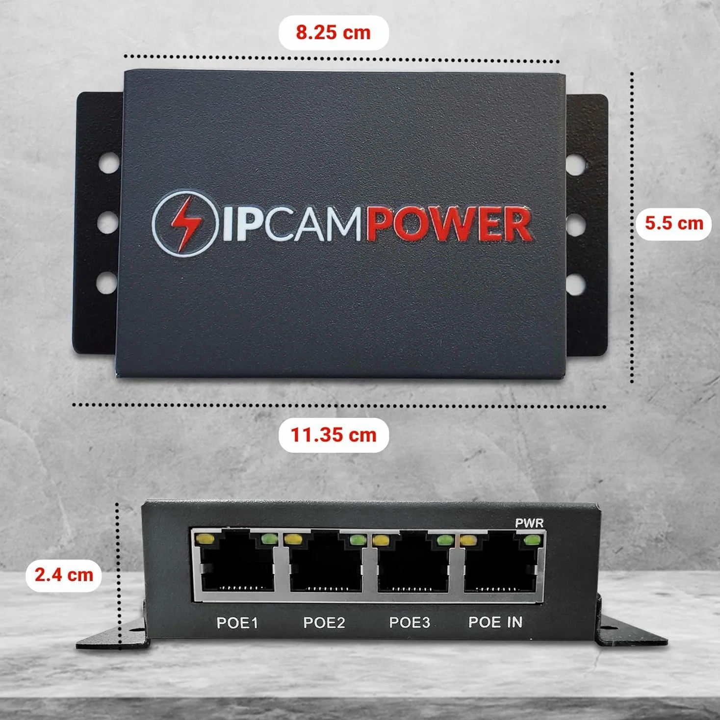 Commutateur 3 ports et câble réseau Cat5 Cat6 Midspan Répéteur de portée pour caméras IP Gigabit 10/100/1000