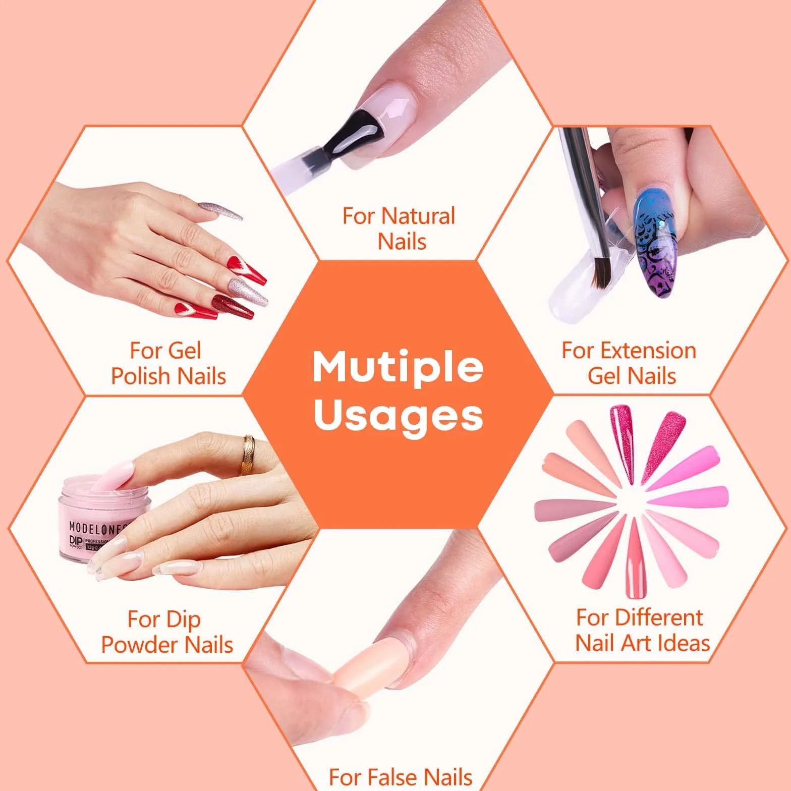 Modelones Base et Top Coat Vernis Semi Permanent No Wipe avec Primer Ongle Gel Nail Prep Kit Manucure UV Complet 10ML