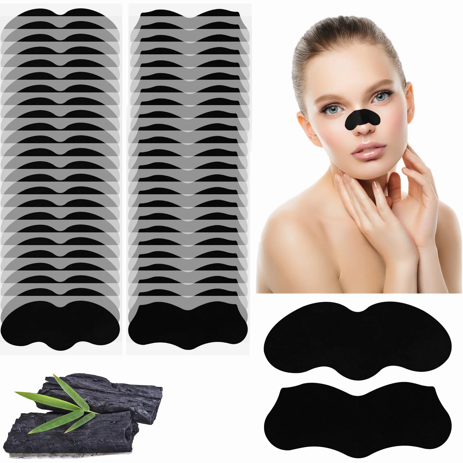 60 Pcs Patch Anti Points Noirs Nez Visage pour Homme et Femme