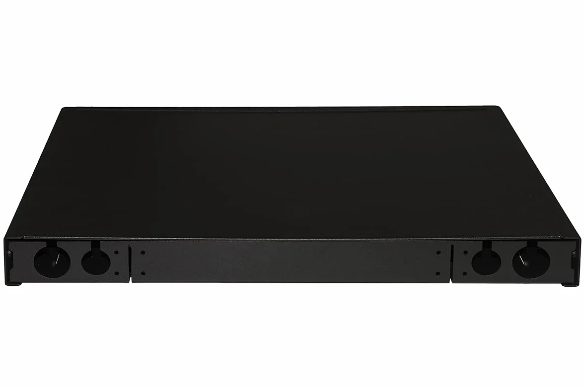 LINK LK24FON Panneau Fibre Optique 19" avec 24 Ports SC simplex ou LC Duplex Profondeur 250 mm Noir avec Accessoires pour Armoire Rack en métal résistant Dimensions 43 x 25 x 4 cm 1 unité