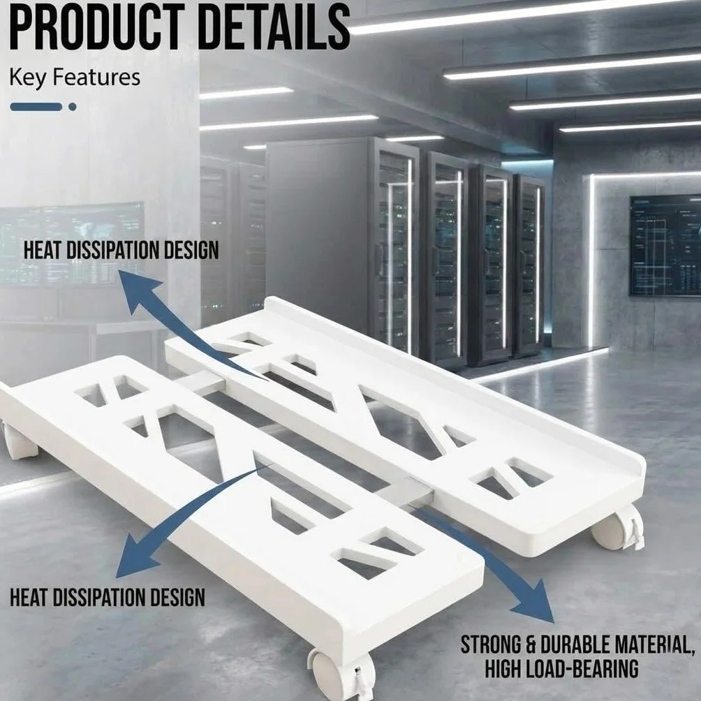Support PC avec 4 roulettes, pour Bureau, Gamers, étudiants, Maison, Blanc