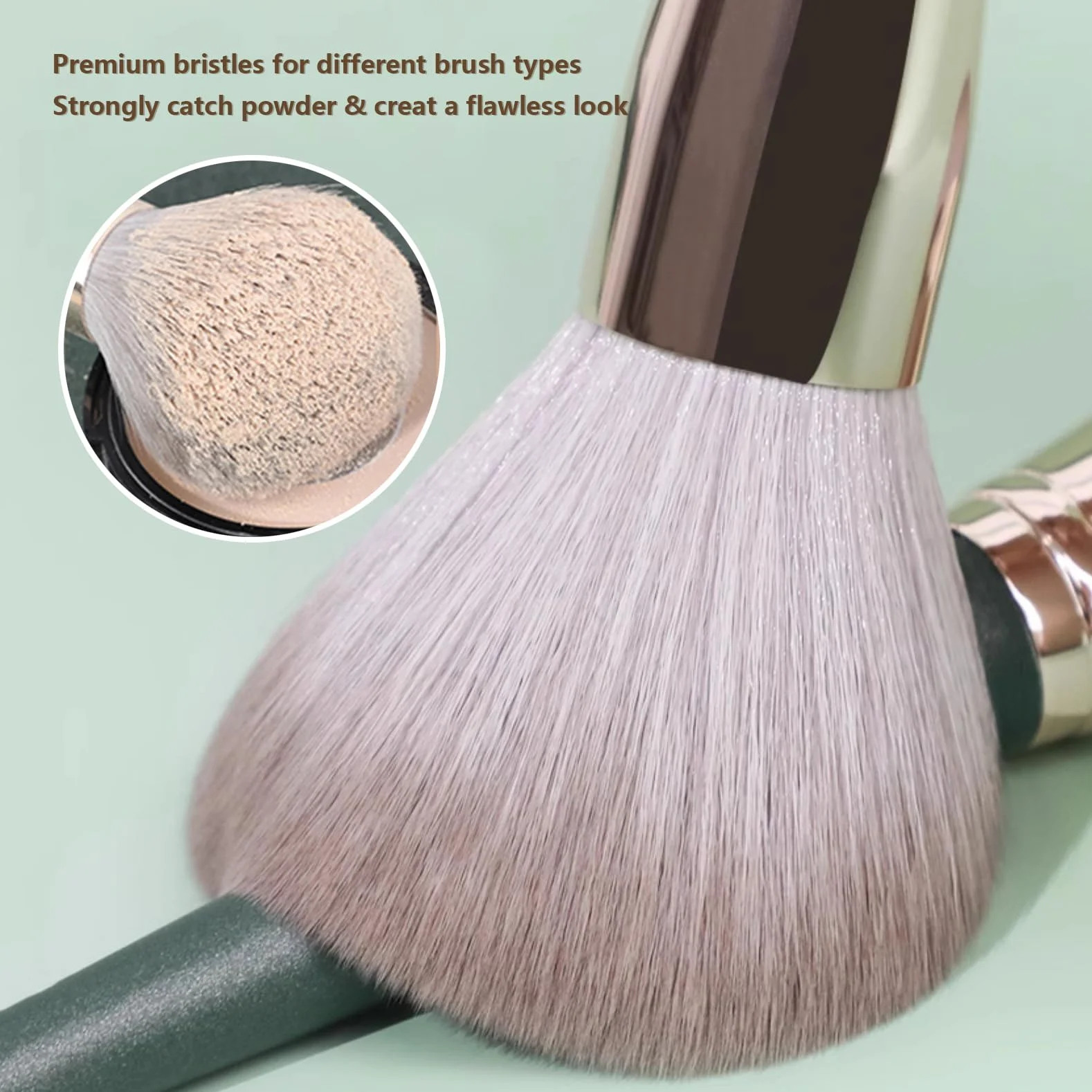 FITDON Pinceaux Maquillage 14 Pièces Pinceau Fond de Teint Blush Anti-cernes Fard à Paupières Poudre Houppettes