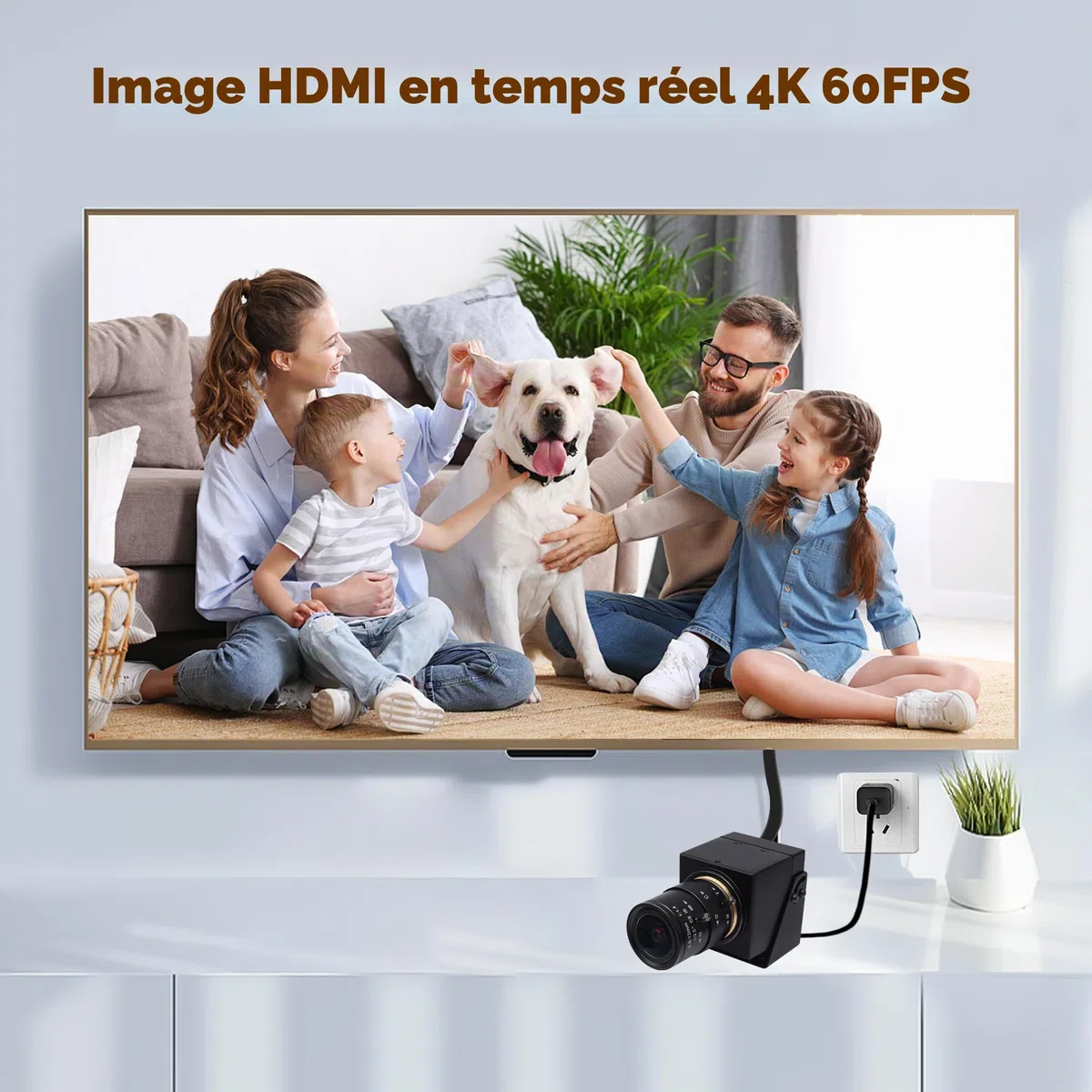 Svpro Caméra zoom USB HDMI 4K 60fps USB3.0 Mise au point manuelle avec objectif zoom optique 2,8-12 mm, caméra industrielle HD 8 MP H.264 60 fps pour ordinateur, moniteur, TV, projecteur