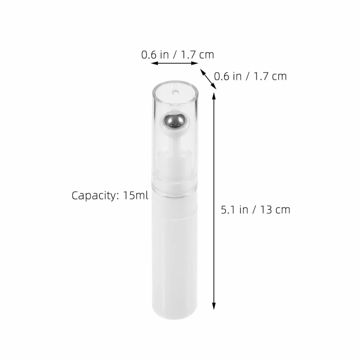 Flacon Roll-On Vide à Bille pour Sérums Contour des Yeux, Applicateur Rechargeable 15 Ml