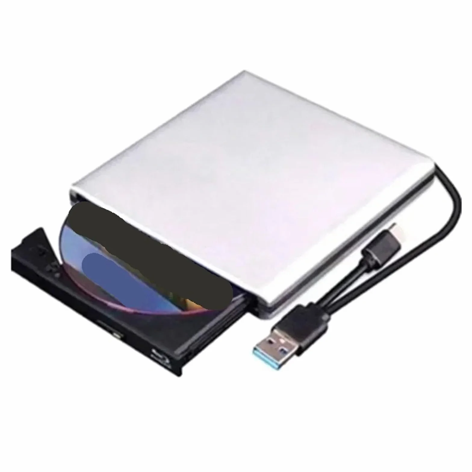 Graveur Blu-Ray UHD 4K USB 3.0 Externe, Lecteur/graveur DVD Optique, Lecteur Blu-Ray 3D Rapide et Pratique(Silver,4K Burning)