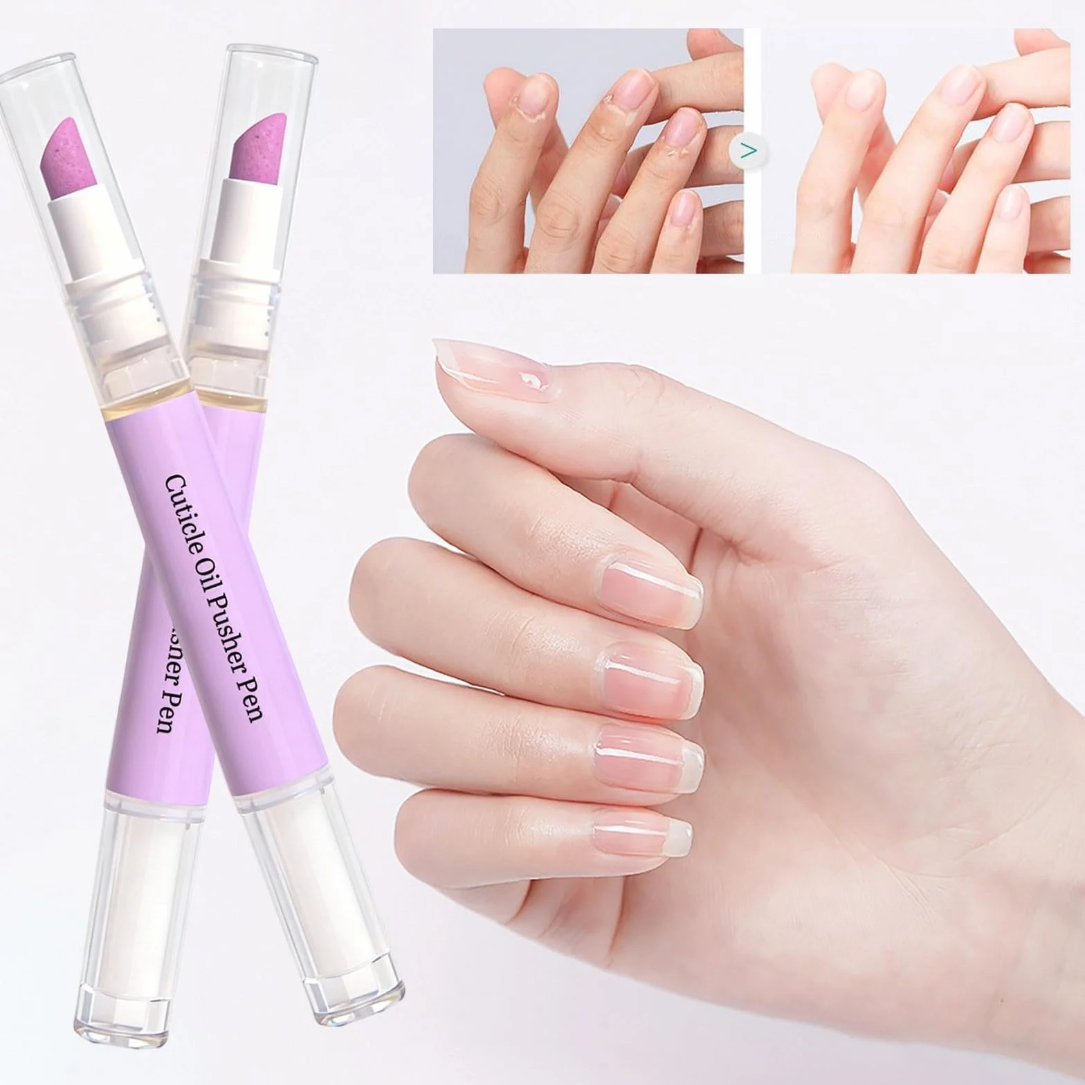 Stylo Repousse-cuticules À L'huile 2 En 1 Dissolvant Cuticule Huile Ongles Parfums Rose Lavande