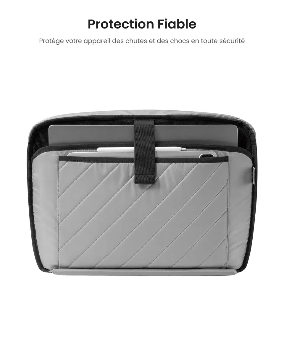 tomtoc Sacoche Multifonctionnelle pour ordinateur portable Sac d'épaule pour 13-14" MacBook Air/Pro, 2024 13,5" Microsoft Surface Laptop 6, Lenovo ThinkPad/Dell Inspiron/ASUS ZenBook/Acer Aspire 14