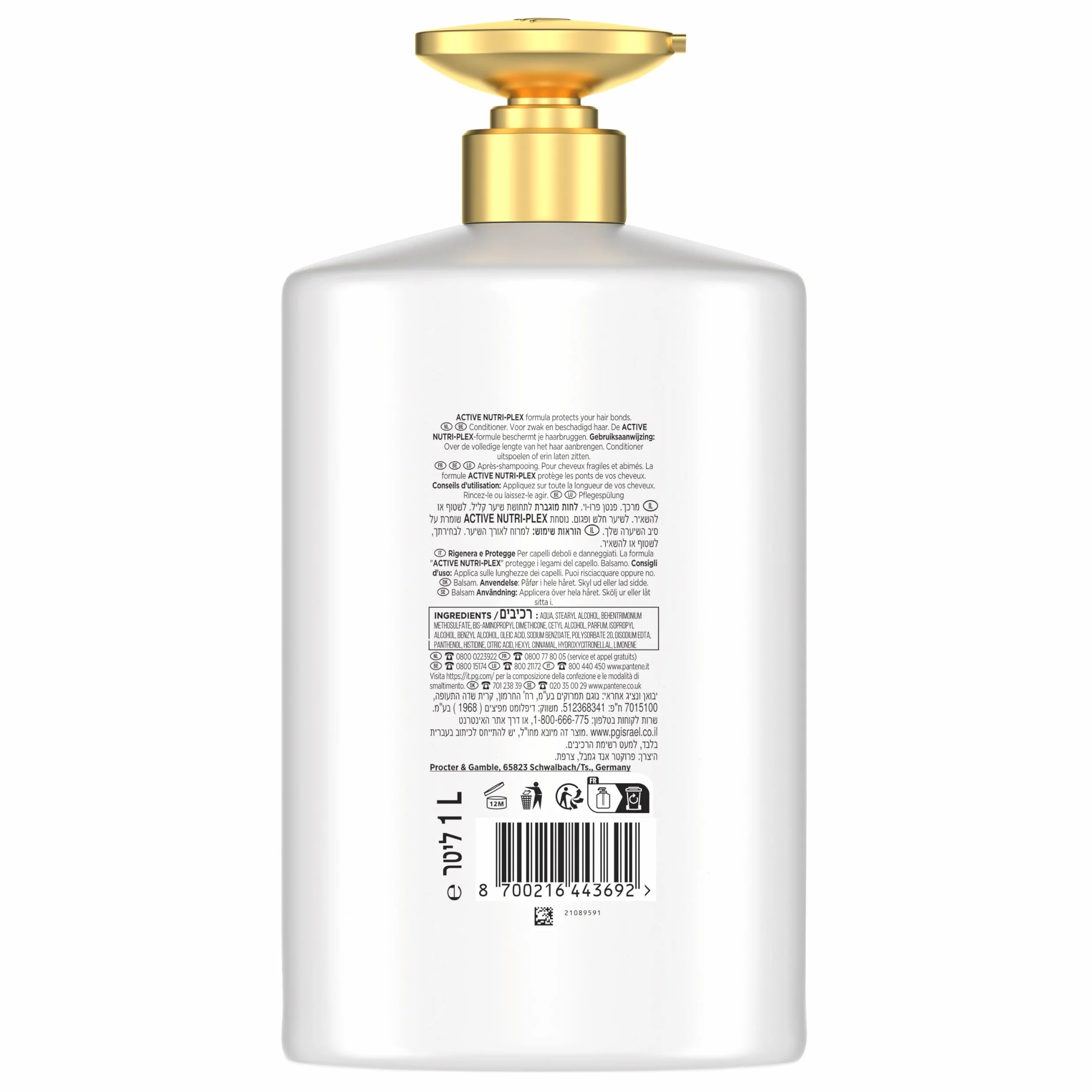 Pantene Pro-V Repair & Protect Après-Shampoing 1000ml Pompe Cheveux Fragiles Secs Abîmés