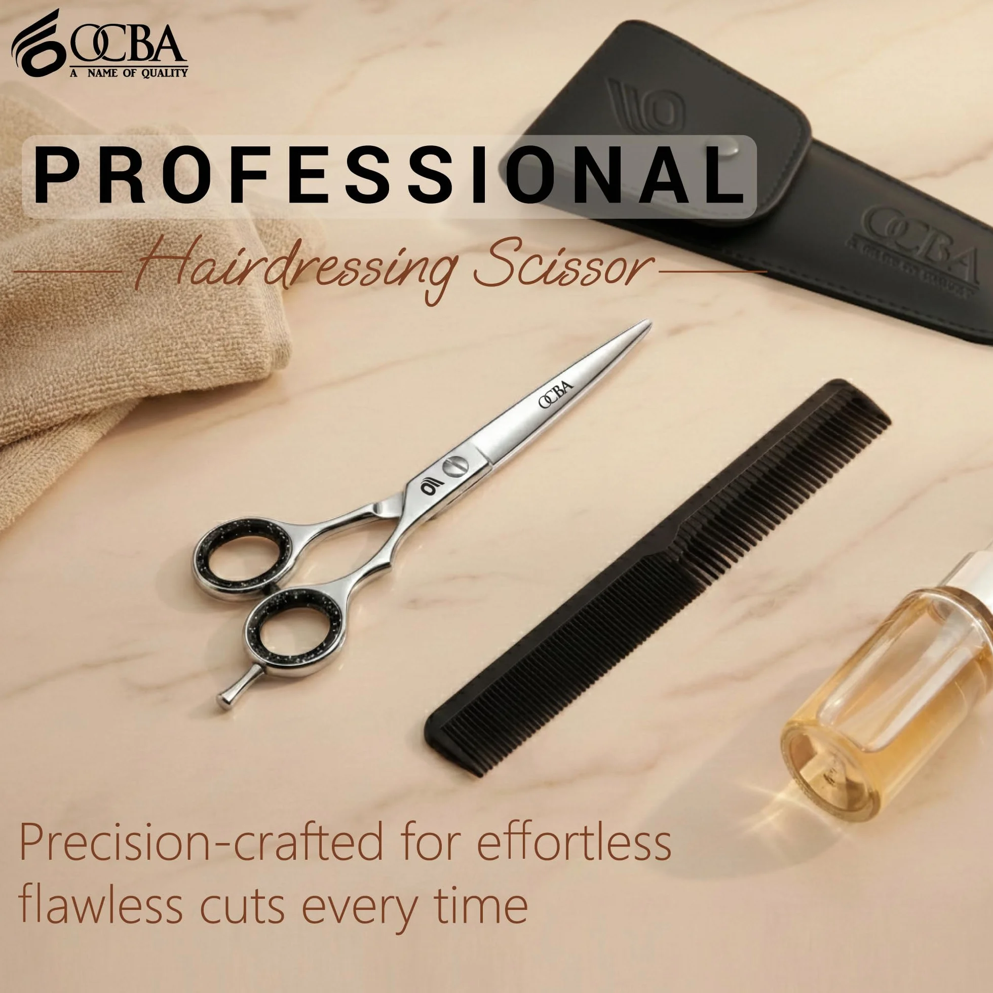 OCBA Ciseaux de Coiffure Acier Inoxydable 6 Pouces pour Salon