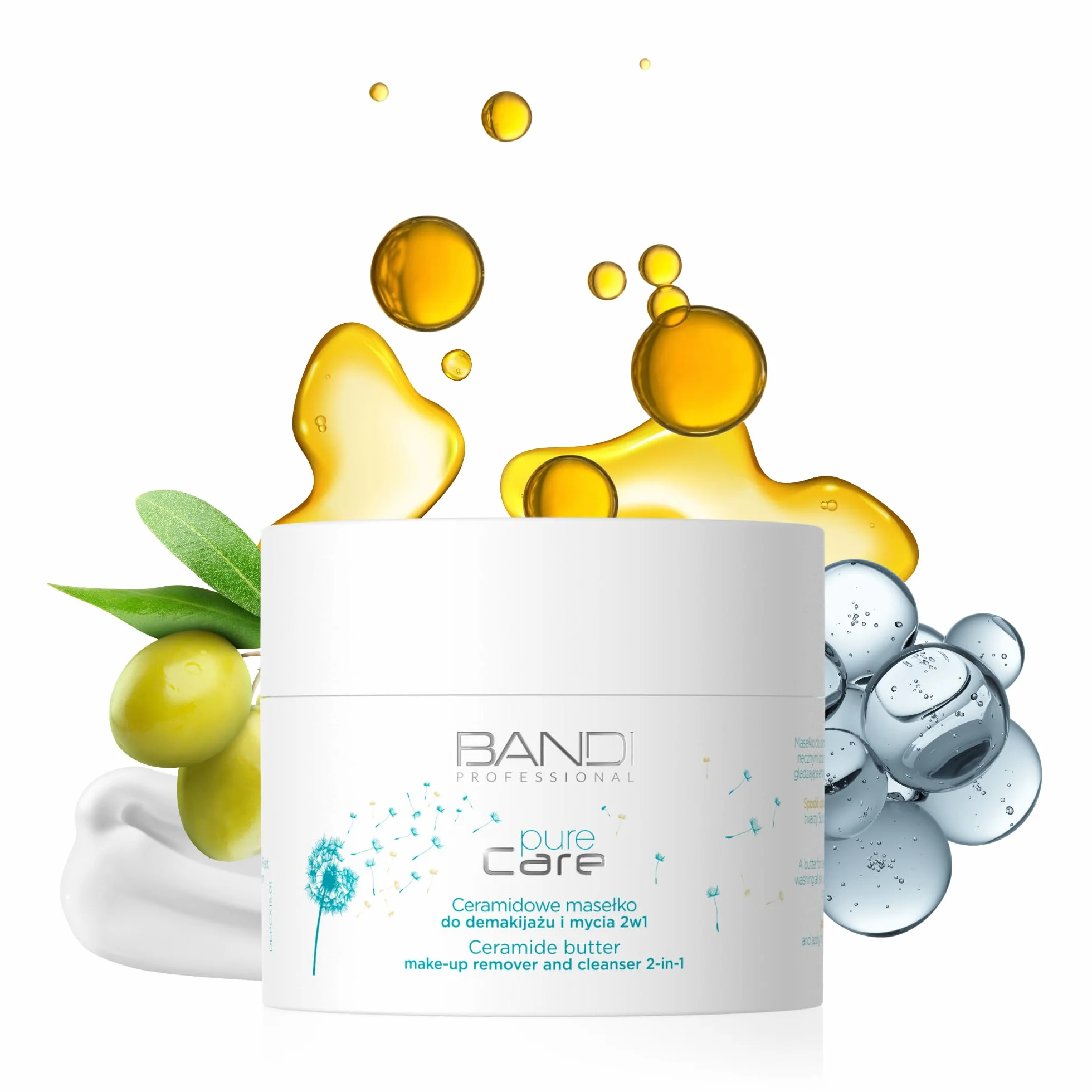 Bandi Beurre Nettoyant Visage 2-en-1 Démaquillant Ceramide Élimine Maquillage Écran Solaire Tous Types de Peau Phytocéramides Vitamine E