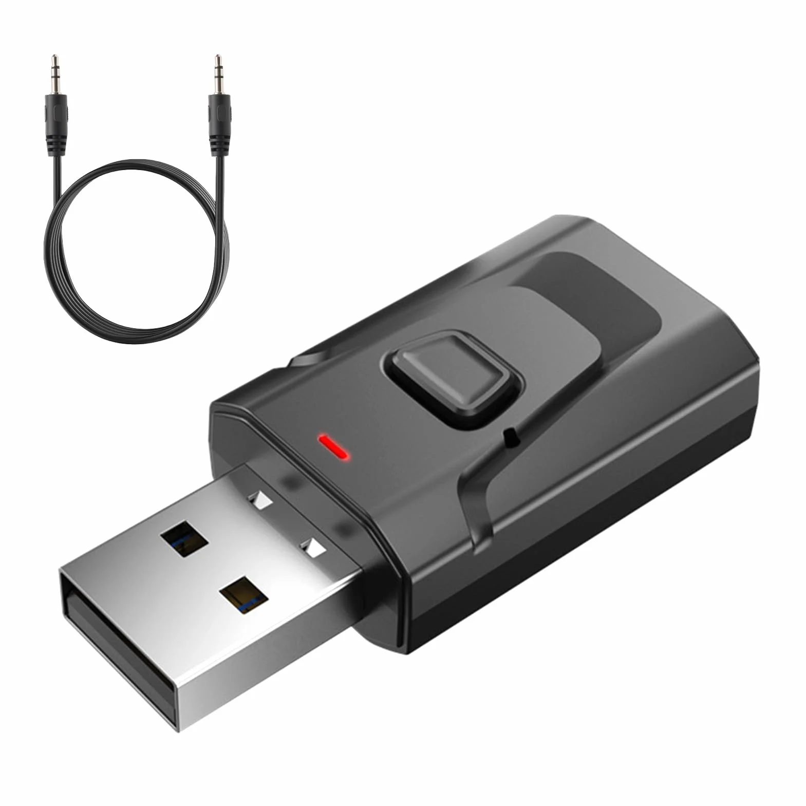 Adaptateur Bluetooth USB 5.0 2-en-1 Audio Stéréo sans Fil avec Prise Jack 3,5 mm