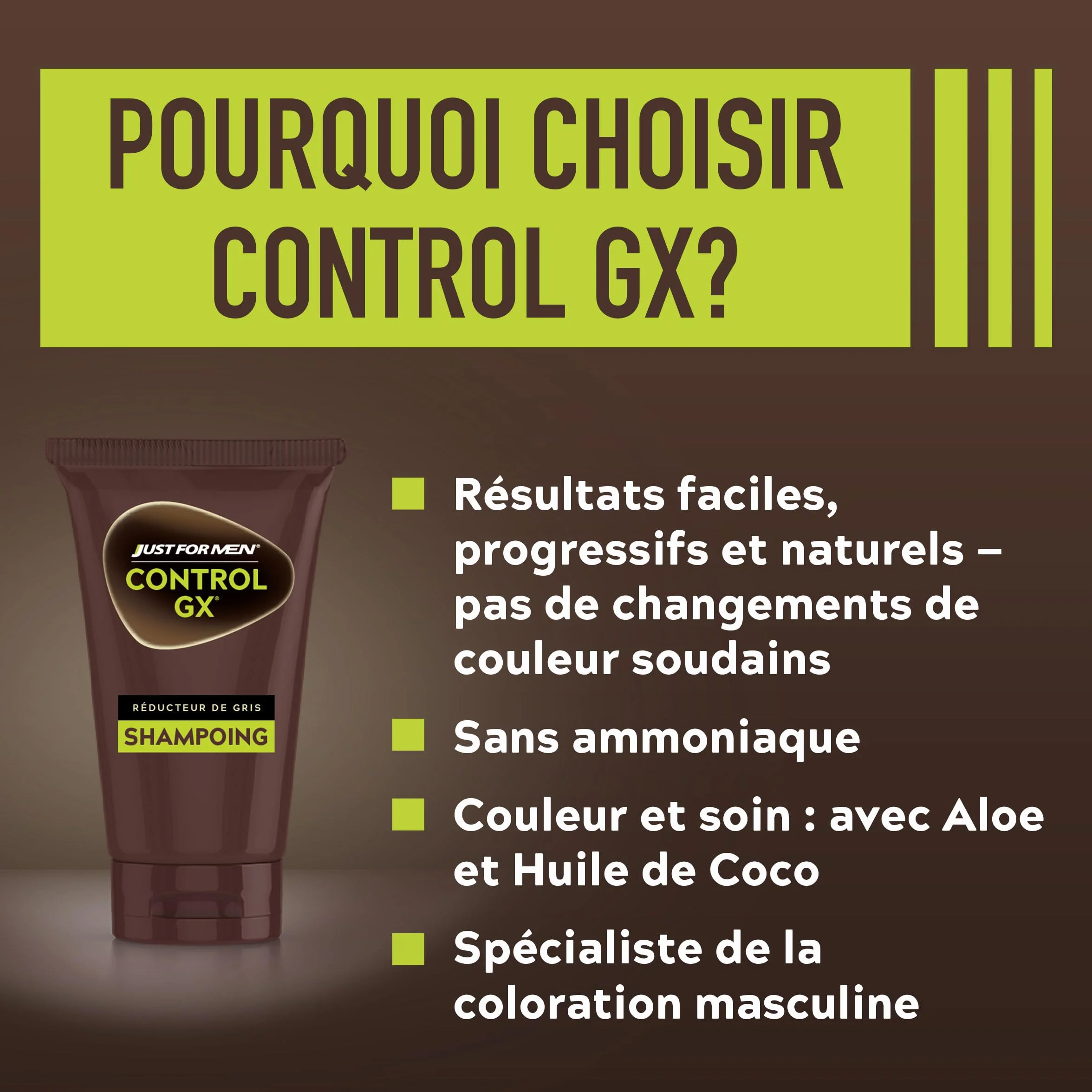 Just For Men Control GX Shampooing colorant homme cheveux gris 118 ml