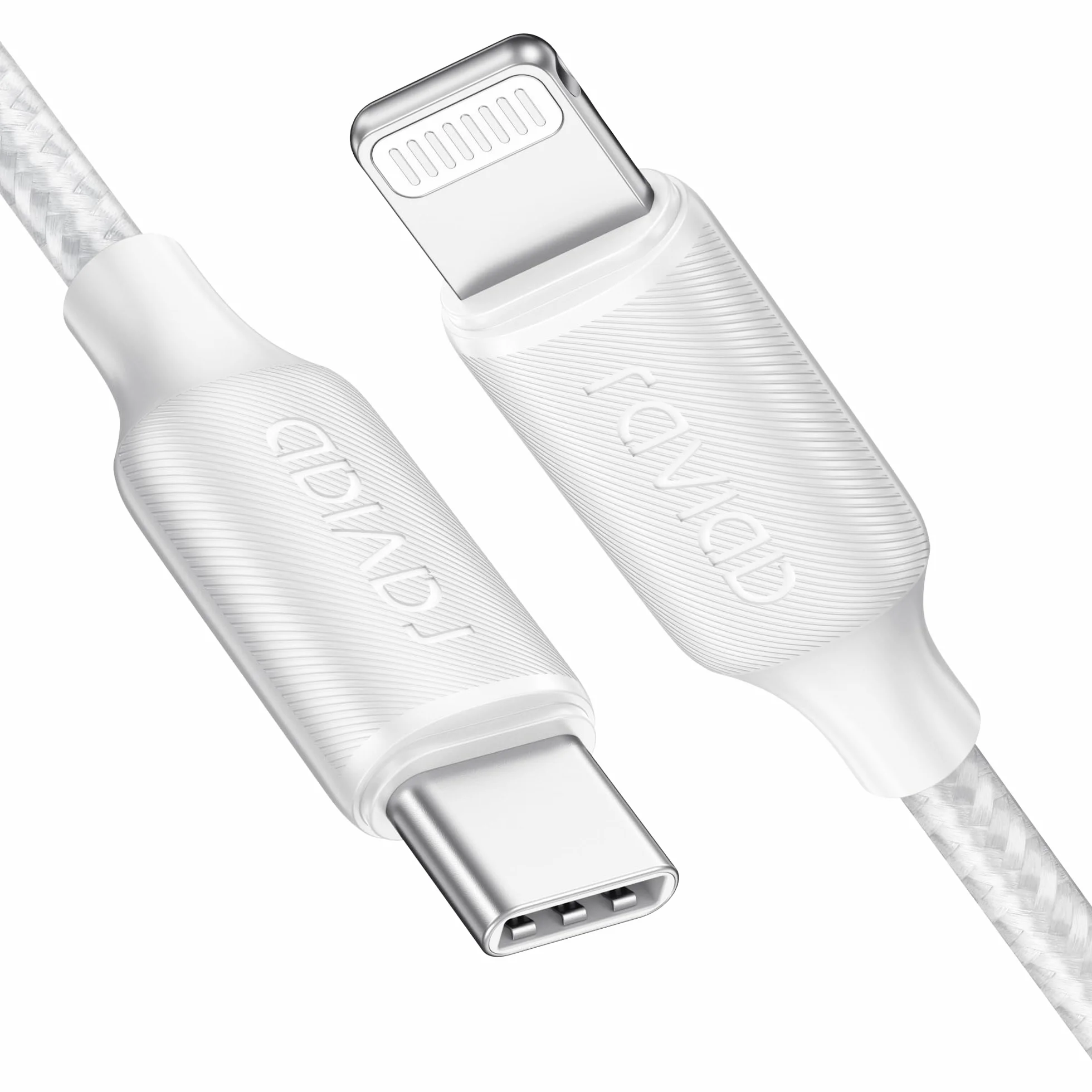 RAVIAD Câble USB C vers Lightning 2M MFi Chargeur Rapide Power Delivery pour iPhone 14 13 12 11 Pro Max Mini XR XS Max X 10 8 7 SE 2020 iPad Blanc