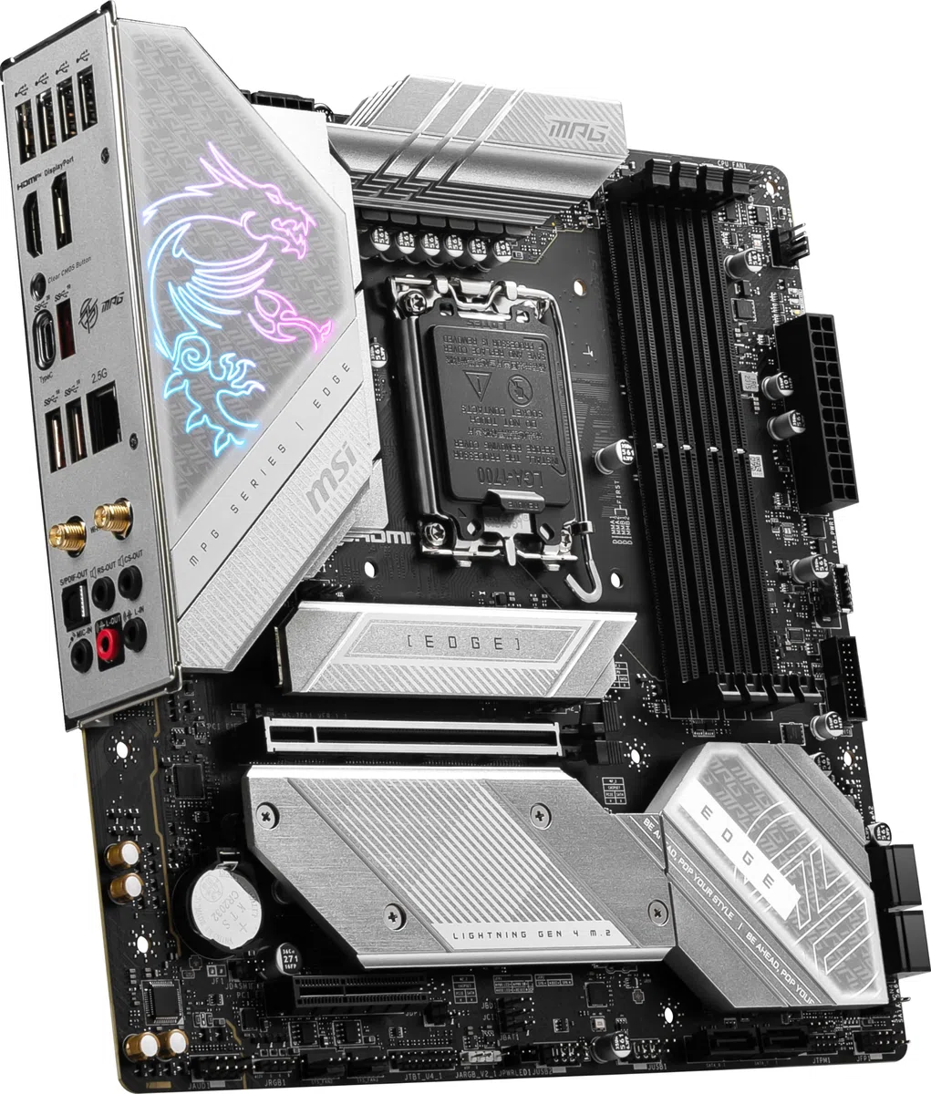 MSI MPG B760M Edge TI Carte mère de jeu WiFi (prend en charge les processeurs Intel 14e/13e/12e génération, LGA 1700, DDR5, PCIe 5.0, emplacements M.2, LAN 2,5 Gbit/s, USB 3.2 Gen2, HDMI/DP, Wi-Fi 6E,