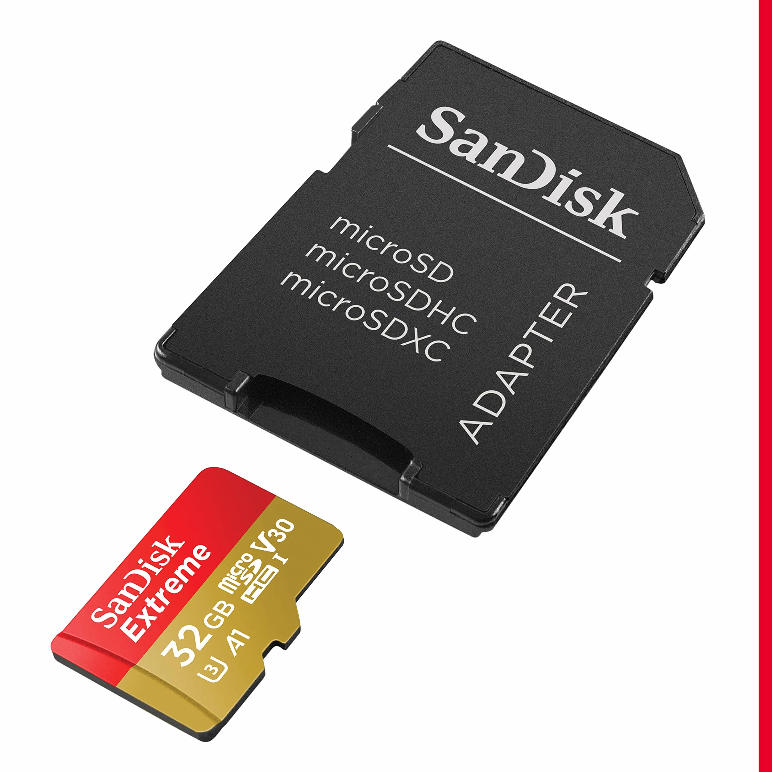 SanDisk Extreme 32GB microSDHC Memory Card + SD Adapter A1 UHS-I U3 V30 100MB/s