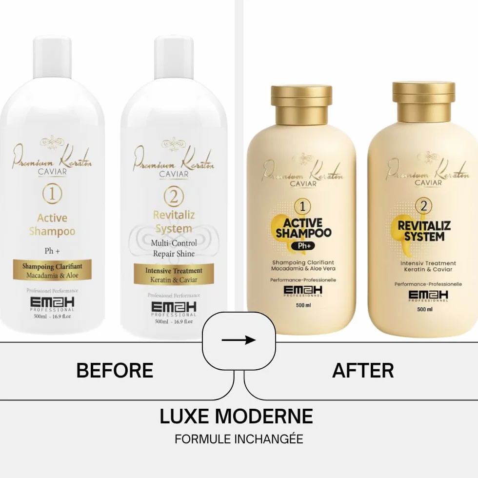 Kit Lissage Brésilien Keratin Caviar Soin lissant à la kératine 2 x 500 ml
