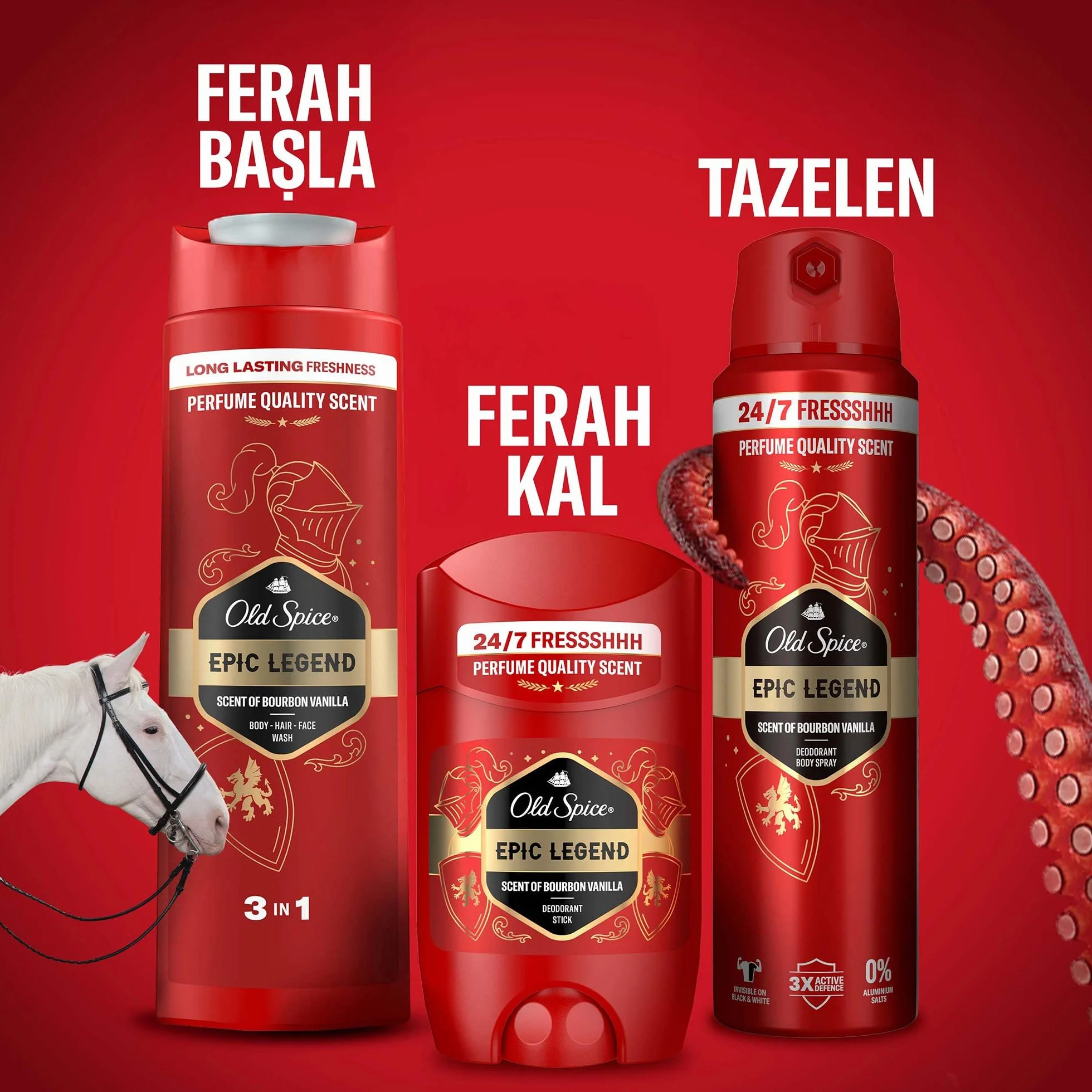 Old Spice Epic Legend Gel douche 3 en 1 pour homme 400 ml cheveux visage corps fraîcheur longue durée