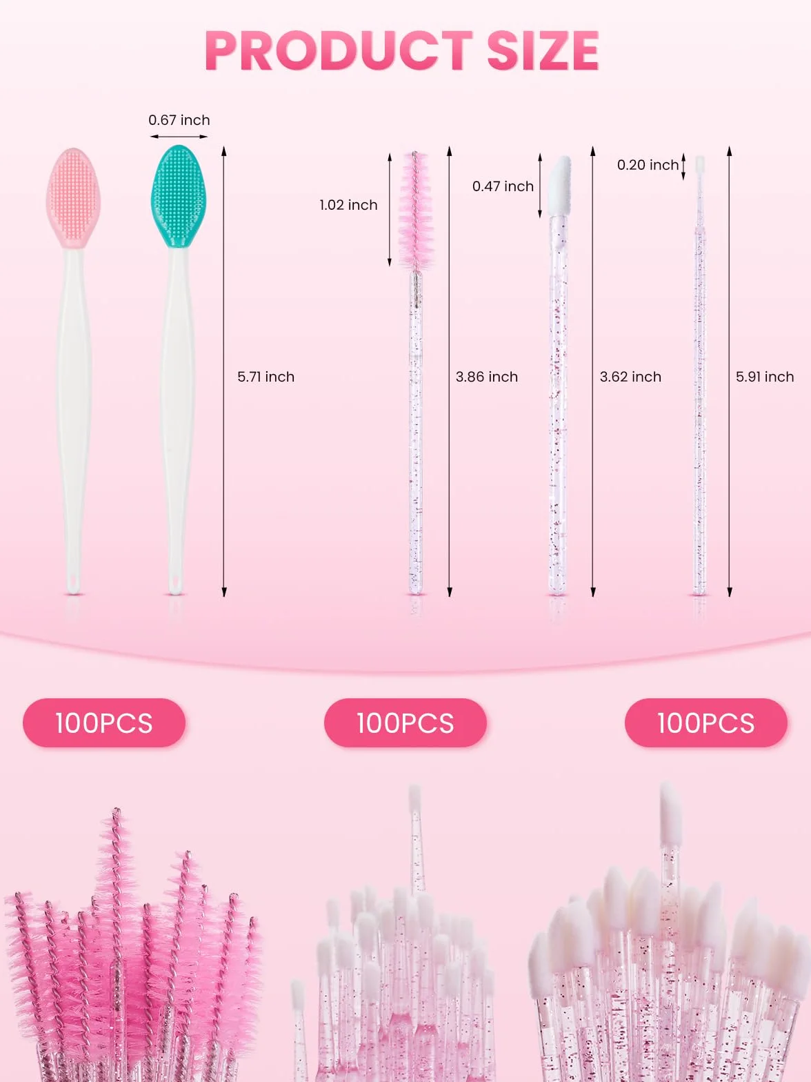 Jetables Cils Lèvres Brosses Nettoyage 302PCS Goupillon Cils Sourcil Micro Applicateurs