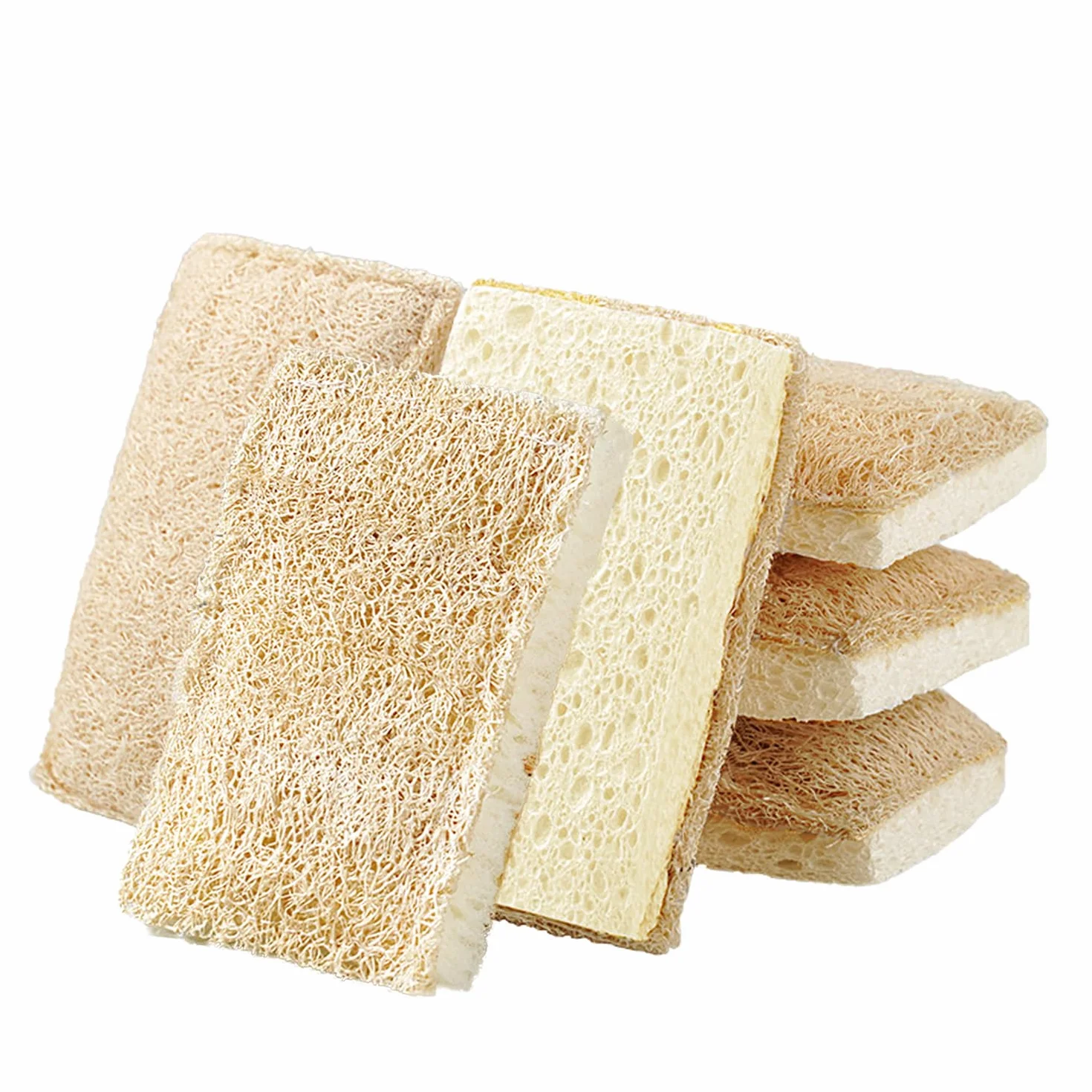 Brosse Éponge De Nettoyage Loofah 6 Pièces, Brosse À Vaisselle, Outils De Nettoyage Durable