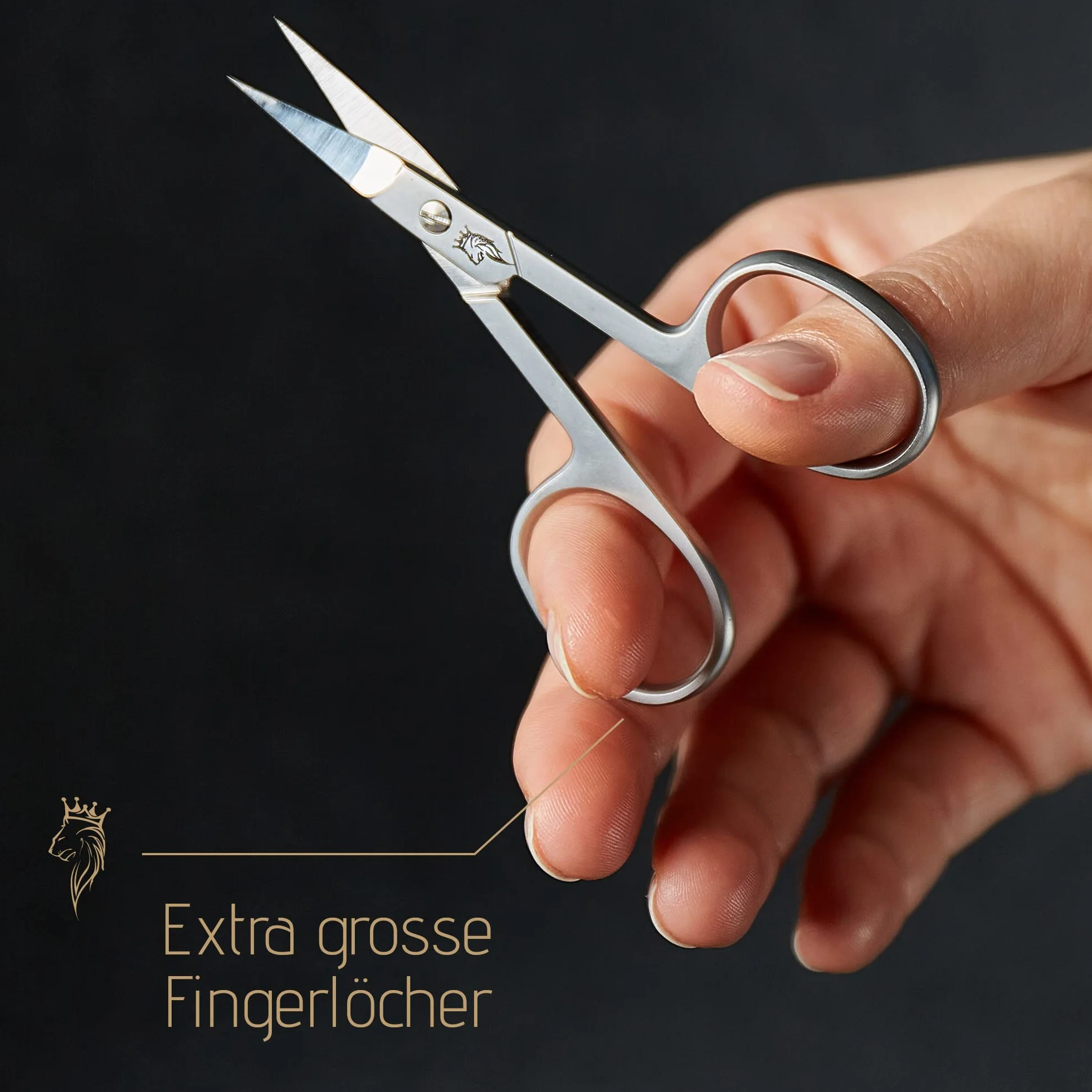 Ciseaux à ongles en acier inoxydable, étui inclus - coupe-cuticules extra aiguisé - courbé fin - adapté pour les gauchers