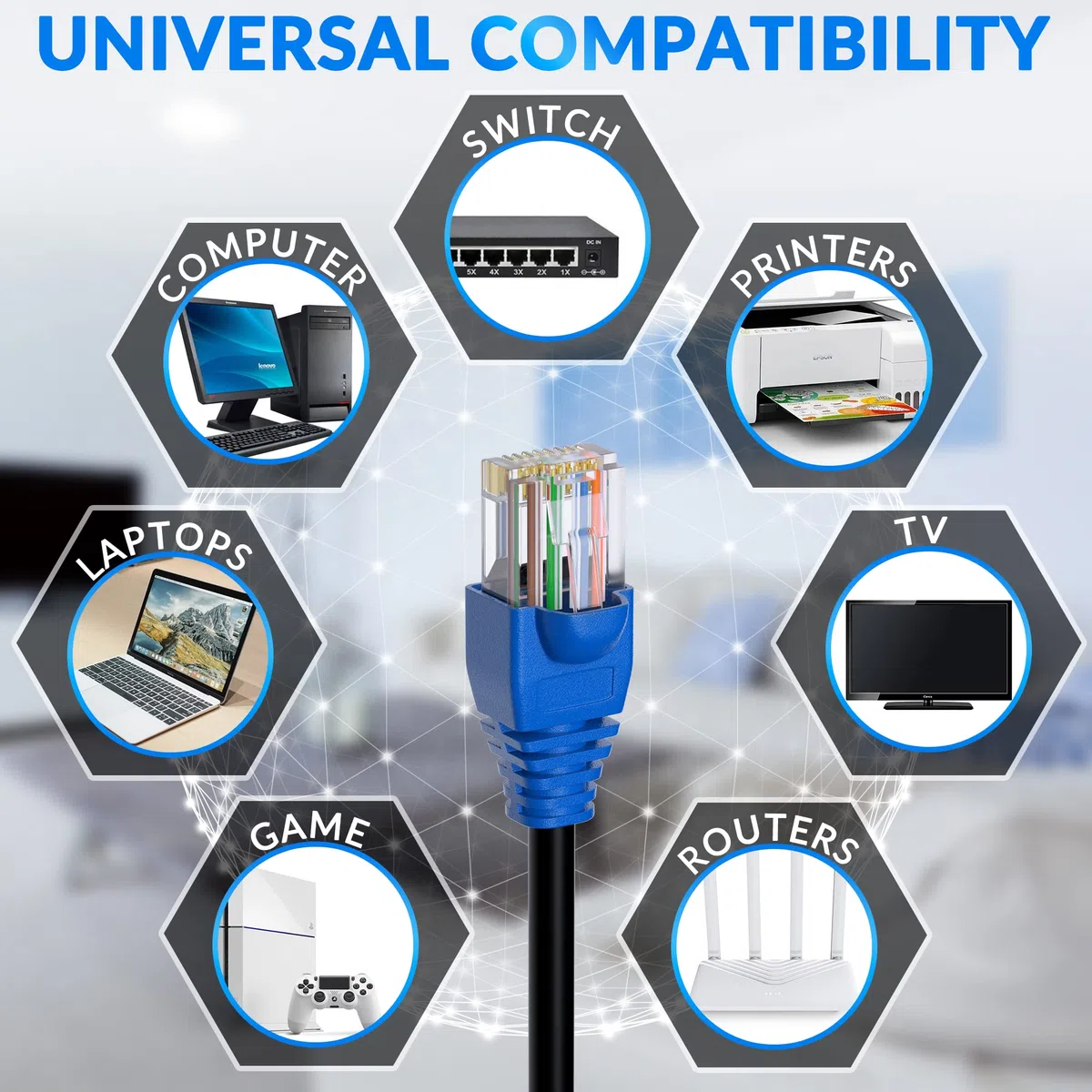 Câble Ethernet d'extérieur Cat5e de 150,2 m, câble réseau Internet LAN très résistant, plus flexible que le câble Cat 6, imperméable, double gaine en PVC et polyéthylène basse densité UV pour mur