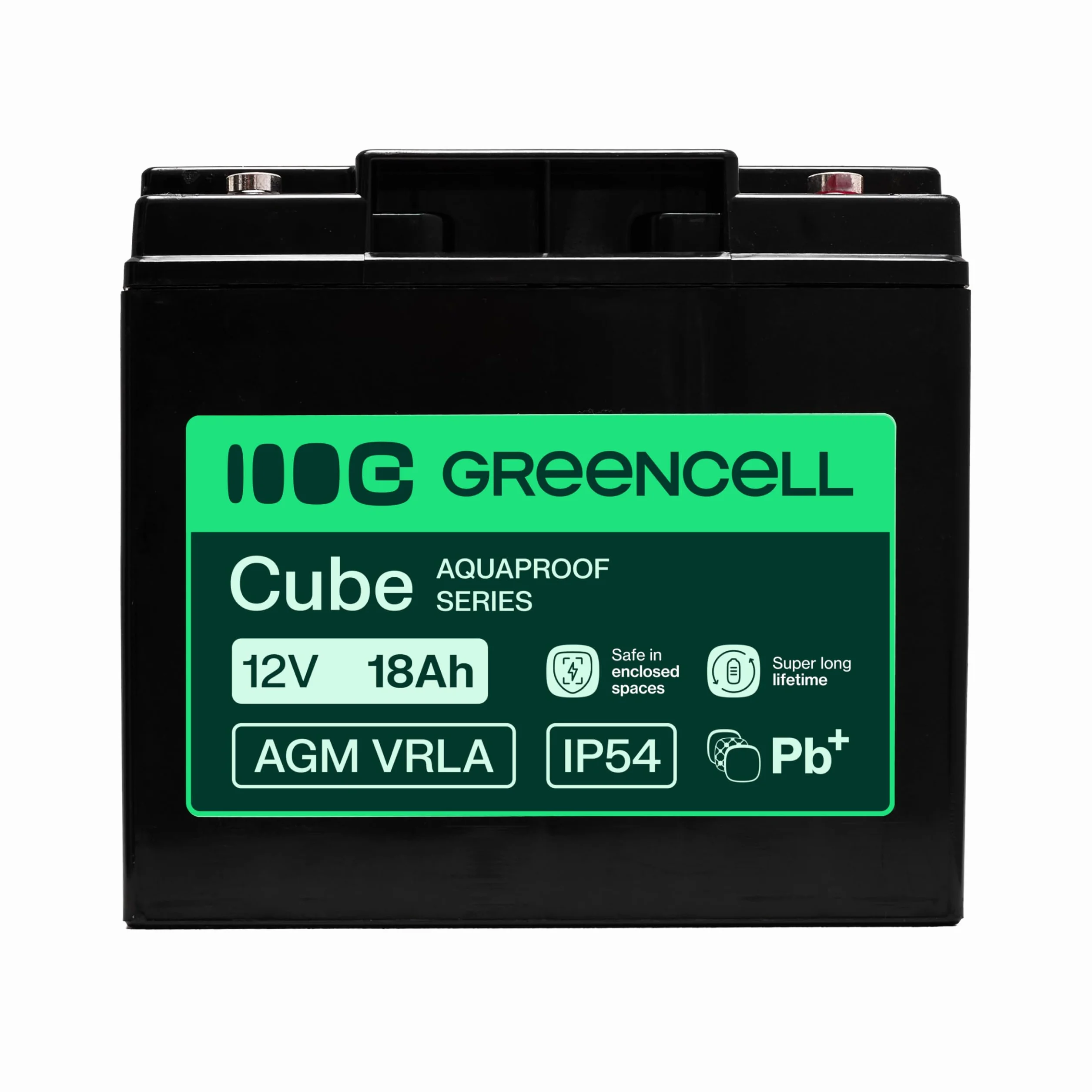 Greencell AGM VRLA Batterie 12V 18Ah Gel sans Entretien IP54 pour UPS Alimentation Secours