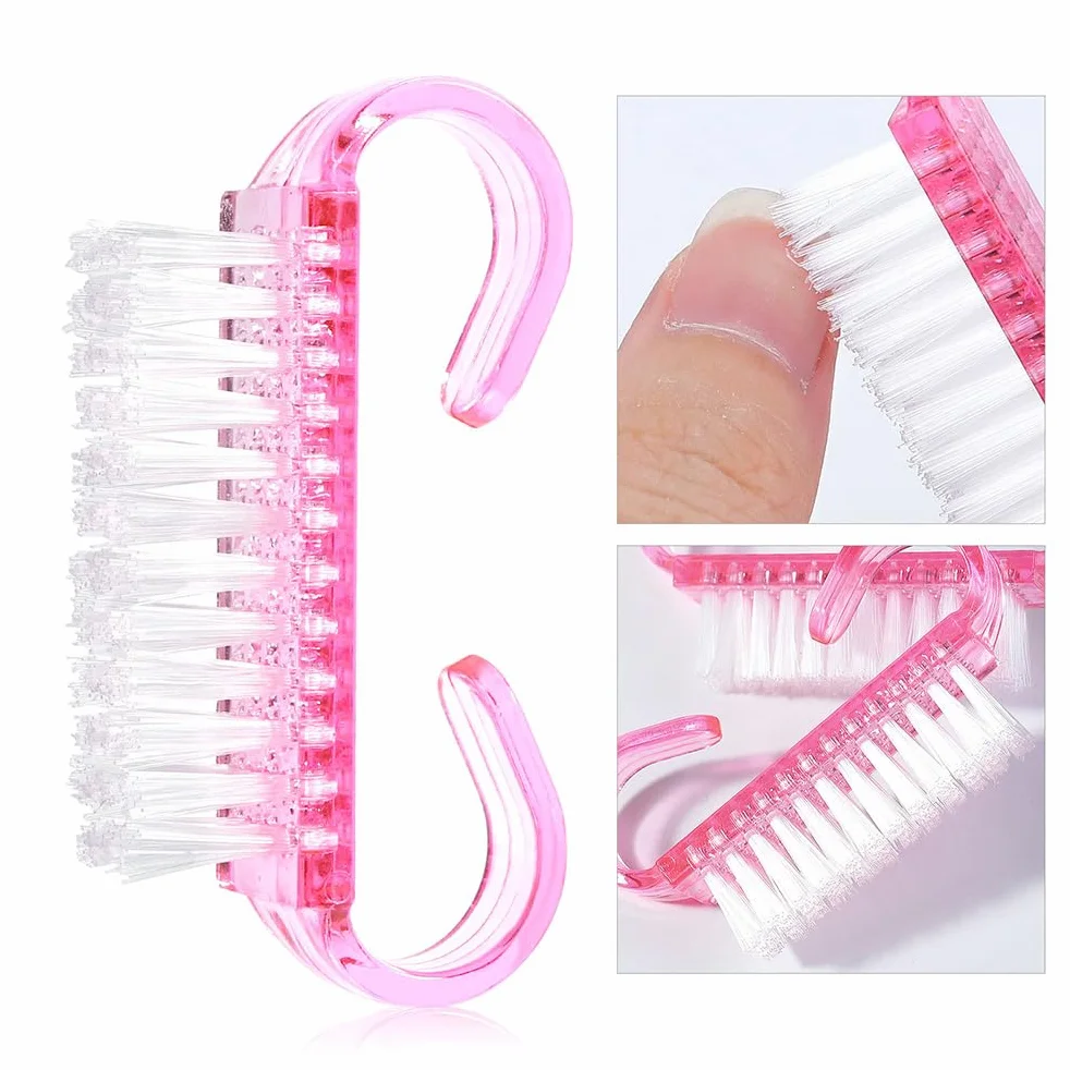 Brosse Ongle 8 Pièces Poignée Plastique Outil Nettoyage Nail Art