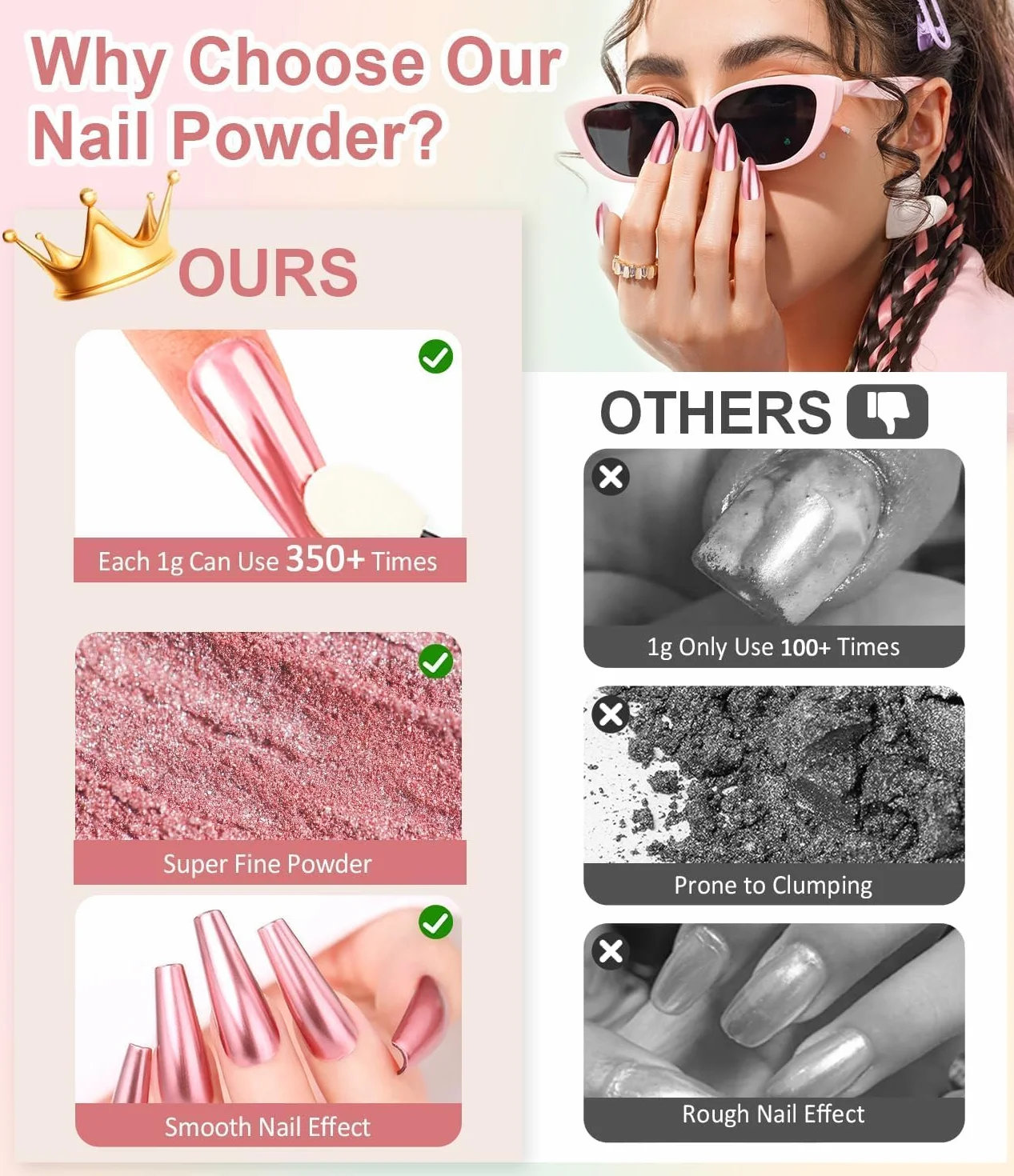 Poudre Holographique Métal Vernis Gel Chrome Ongles Super Miroir Effet Doré Iridescence Aurore Nacrée Pigment Nail Art