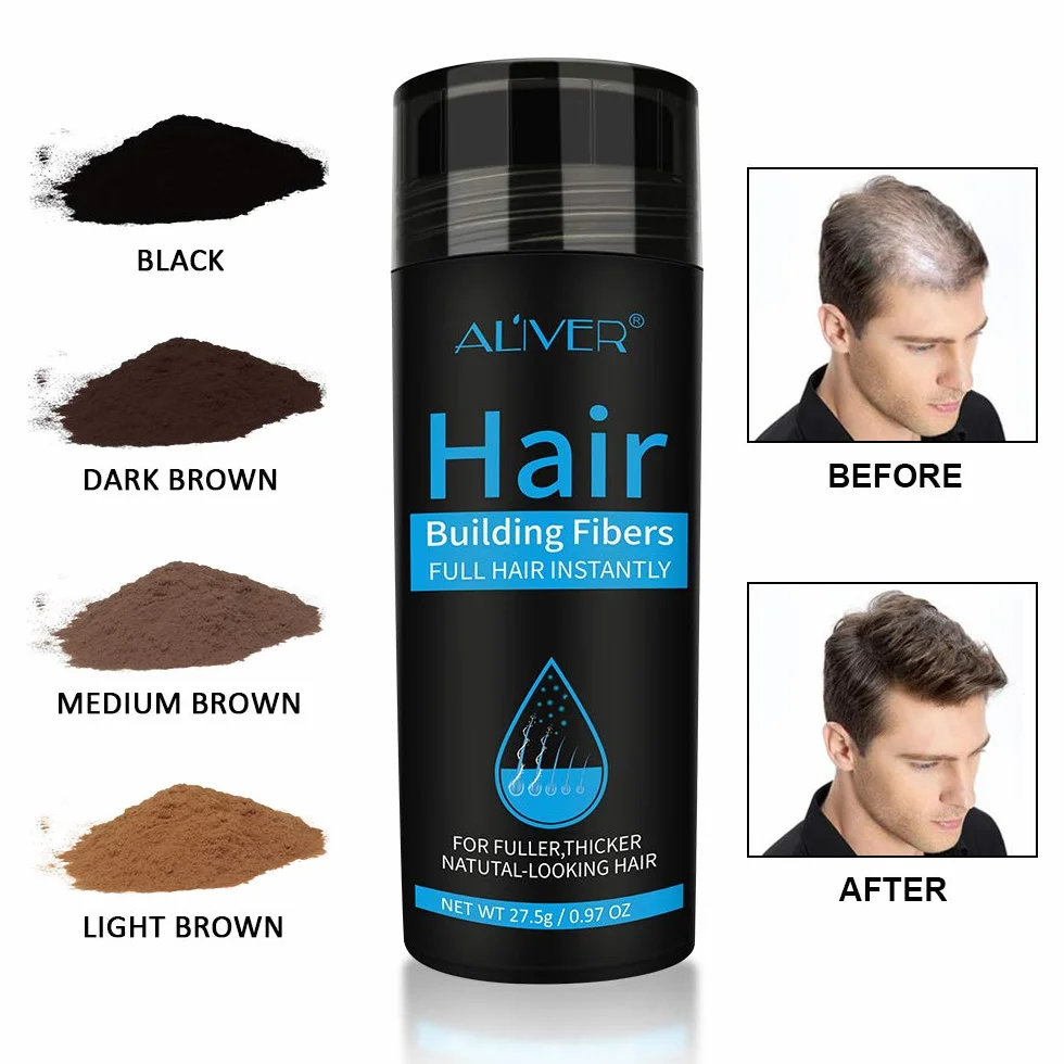 Fibres Densificateur de Cheveux Hair Loss Concealer Poudre Spray Volume Noir