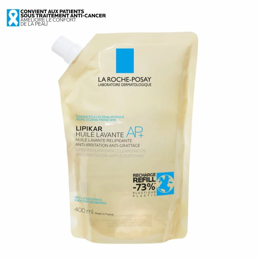 La Roche-Posay Lipikar Huile Lavante AP+ Recharge Huile de Douche Anti-irritation Peaux Sèches Atopique Eczéma Beurre de Karité Niacinamide