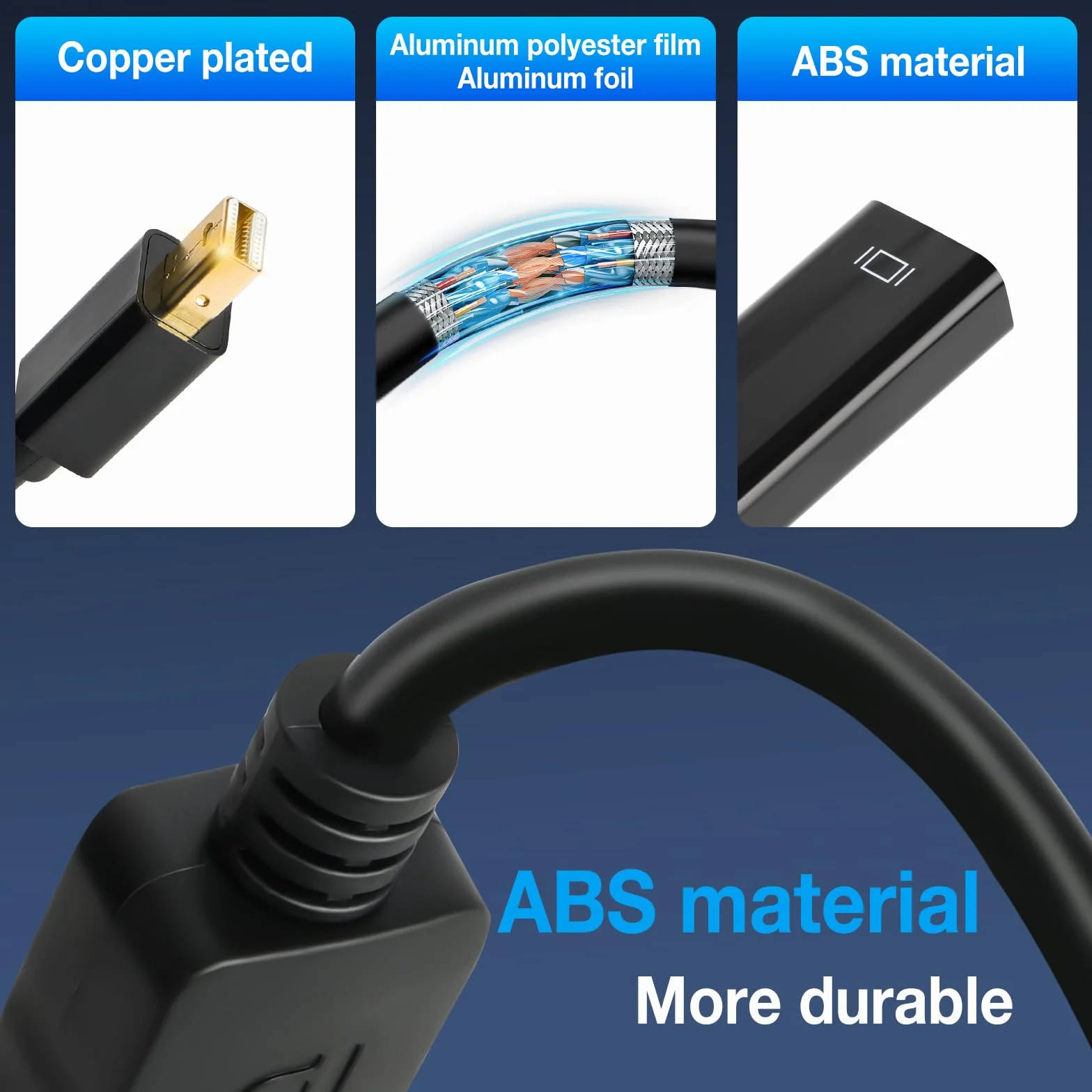 AXFEE Adaptateur Mini DisplayPort vers HDMI 4K 30Hz 2K 60Hz 1080P 120Hz Noir