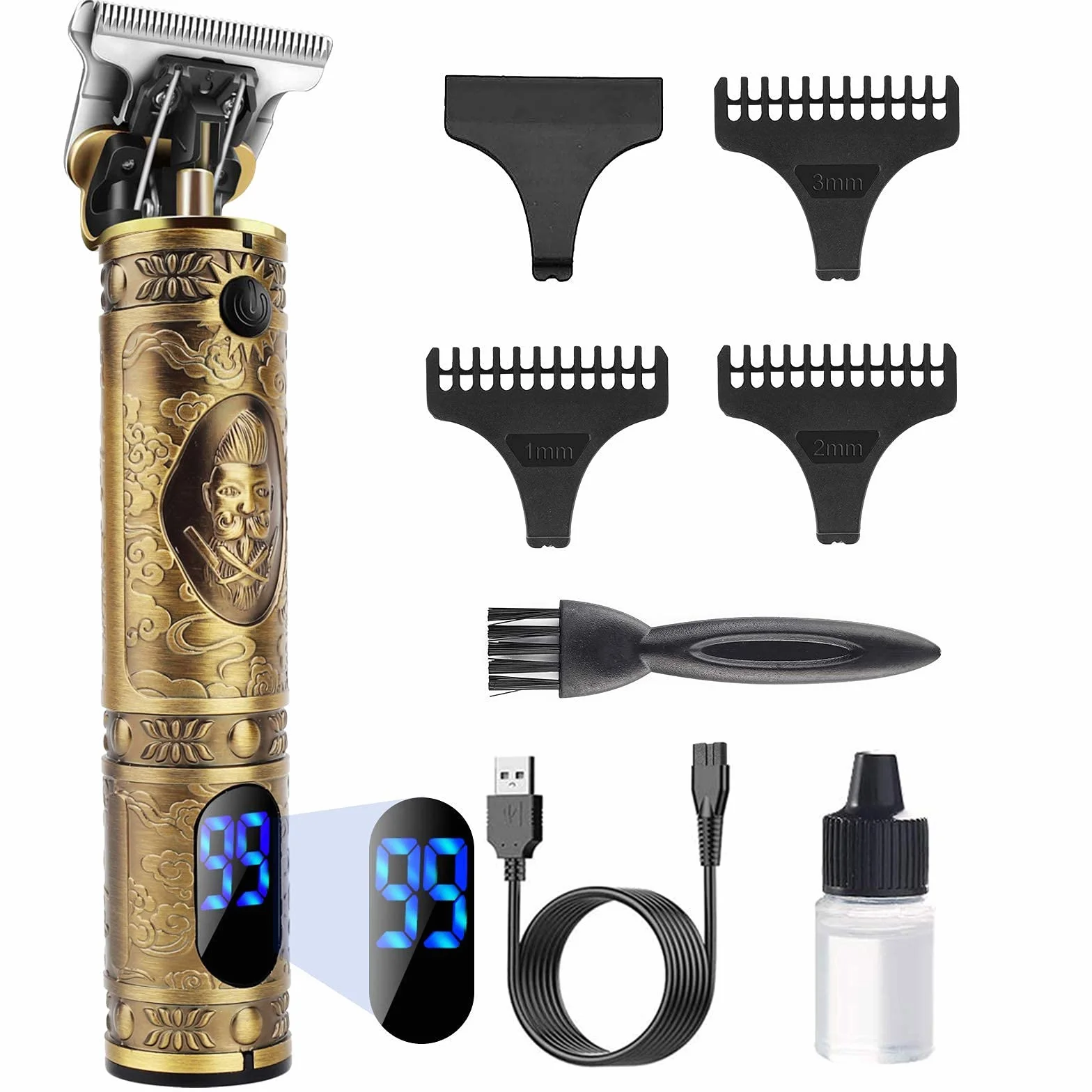 Tondeuse Cheveux Hommes Professionel Sans Fil Rasoir Écran LED Rechargeable Silencieuse